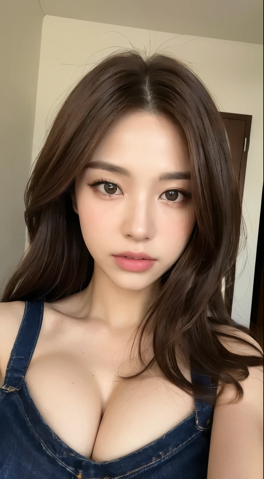 ((highest quality, 8K, masterpiece: 1.3)), sharp focus: 1.2, perfect body shape: 1.4, thin abs: 1.2, ((dark brown hair, huge breasts: 1.4)), dress, Jean: 1.1), city: 1.2, Highly detailed face and skin texture, fine eyes, double eyelid, 2 people