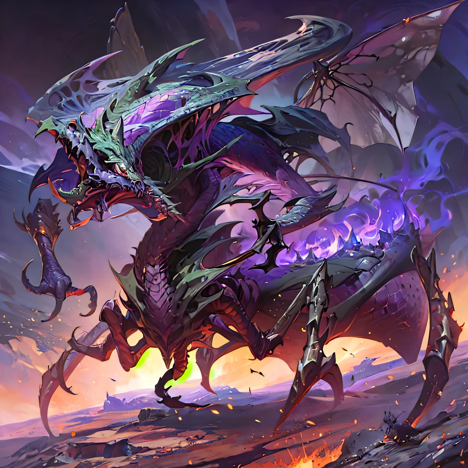Demon dragon attacks demon in desert landscape, Magic the Gathering Card Art, magic gathering artstyle, magic gathering art style, Eldrazi, epic Fantasy Card Game Art, Magic the Gathering concept art, magic gathering art, collectible card art, terrible hatred, Fantasy Card Game Art, Rose, complete art, author:Jeremy Chong