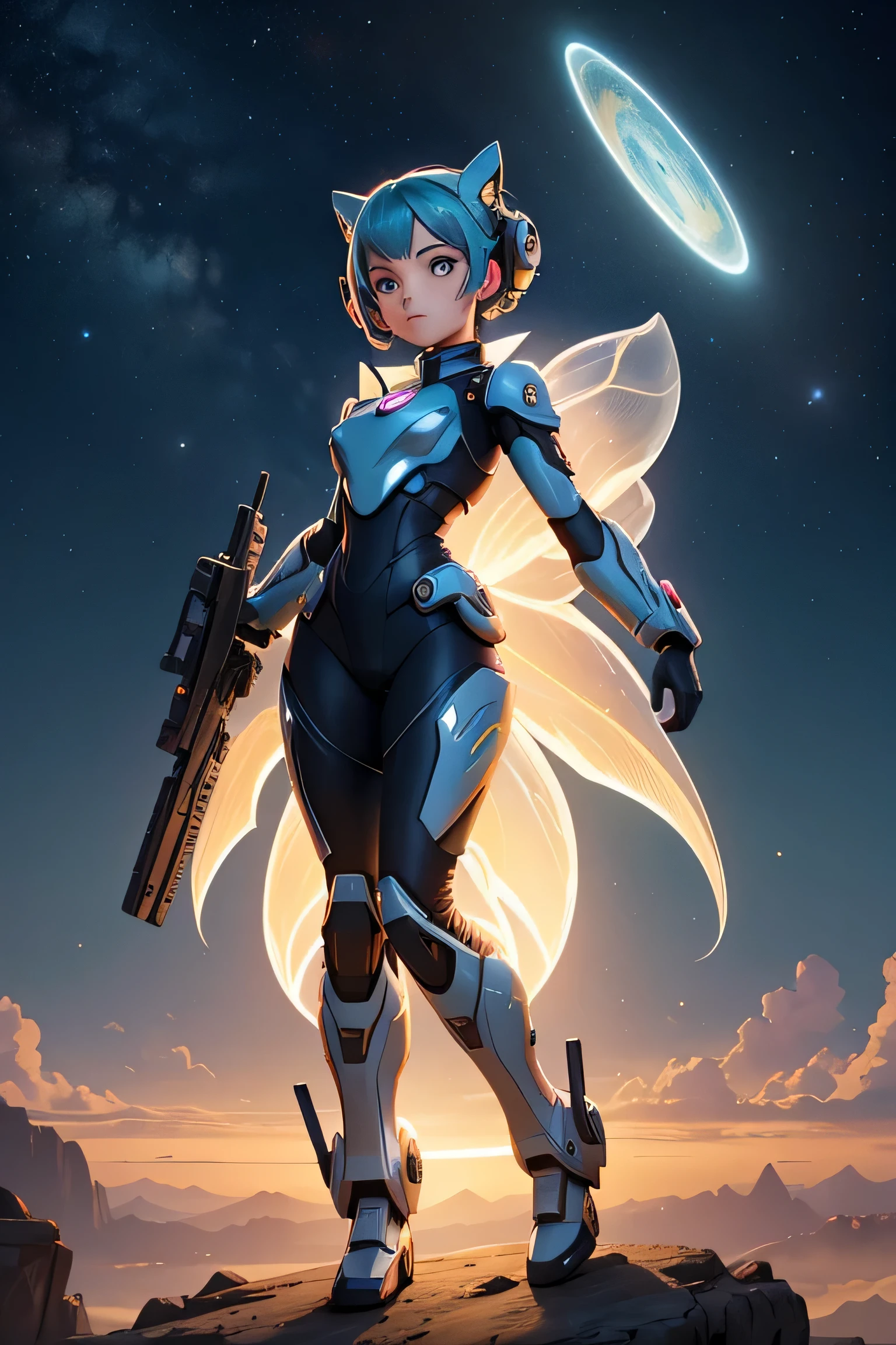 araffe woman in a futuristic suit with a gun in her hand, girl with mecha cybernetic armor, garota soldado mecanizada, sociedade cg e fenghua zhong, perfect android girl, cute garota ciborgue, mecha de garota anime cyberpunk, mecha feminina, linda garota ciborgue, garota ciborgue, wojtek fus, retrato garota astronauta blindada, mechanized valkyrie girl,
Em uma obra de arte digital fascinante, a vast expanse unfolds, com um prado e flores abaixo, emanating vibrant bioluminescent hues against the backdrop of space. Its ethereal form is a fusion of iridescent hues, adornado com escamas que brilham como joias preciosas, and adorned with intricate patterns that seem to sway with vitality. Gavinhas radiantes se estendem de seu ser, casting an otherworldly luminescence into your environment, Showing off its celestial magnificence in breathtaking high definition 