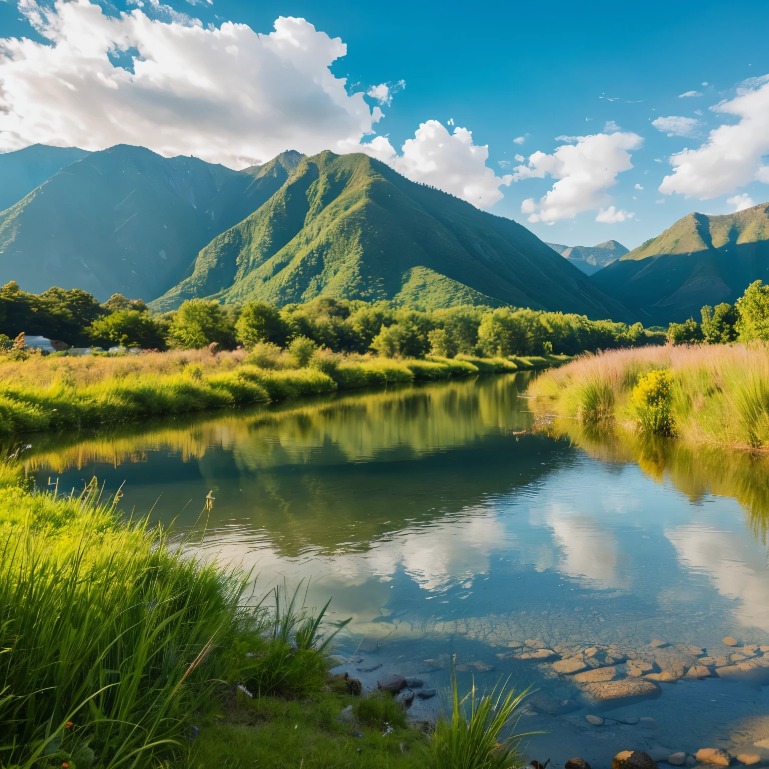 Mountain,Home,river