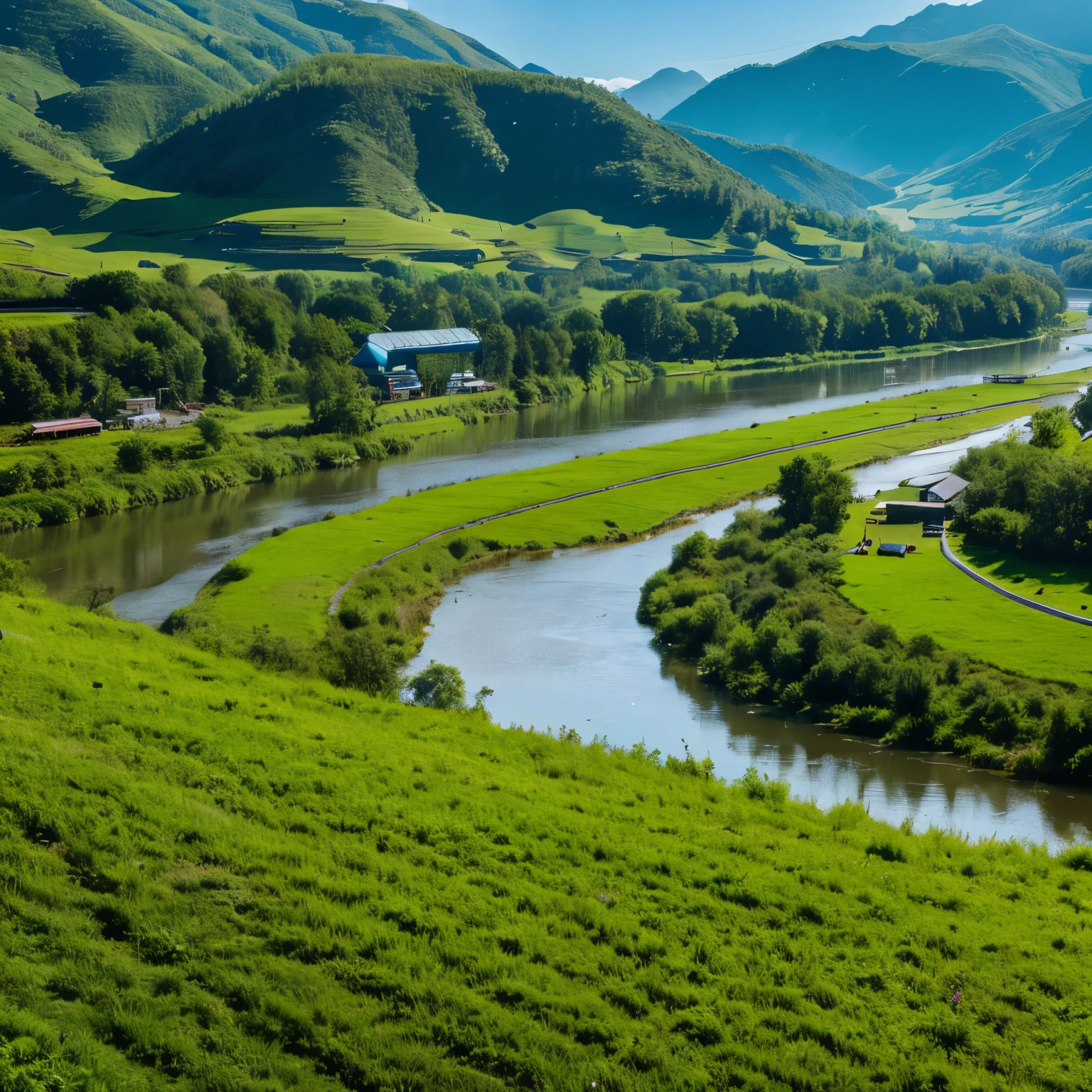 Mountain,Home,river