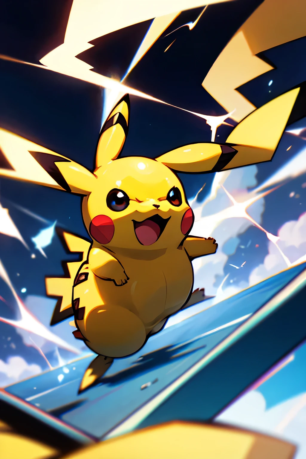 pikachu in thunderbolt action