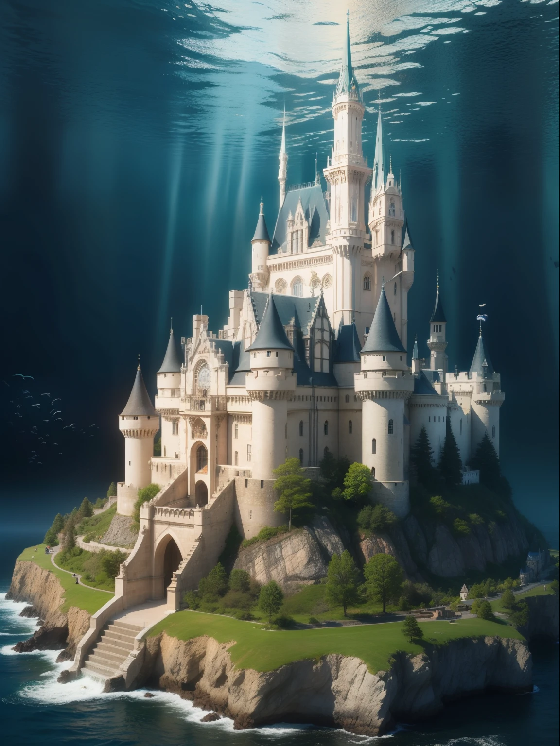 Castles and castle towns in the deep sea