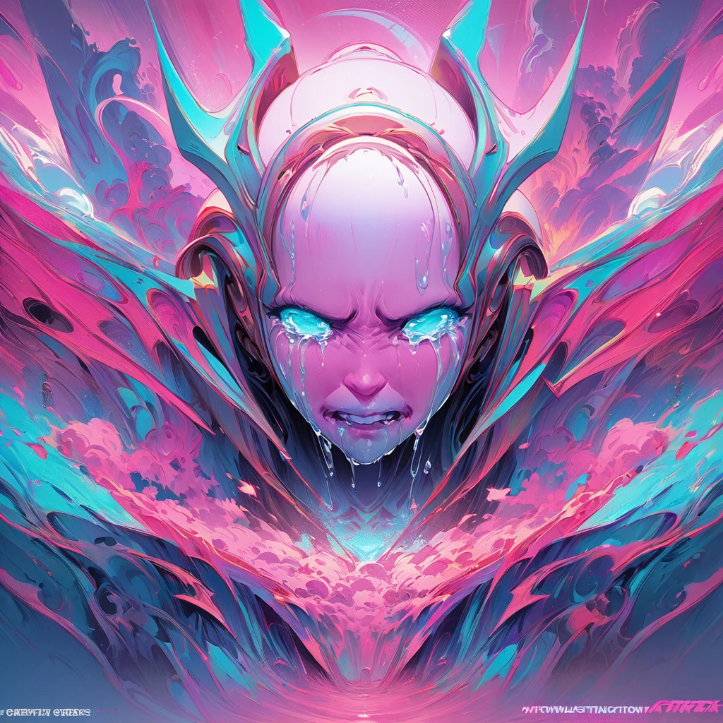 crying, aesthetic, extremely detailed, Crying eyes, sweet, vaporwave aesthetic, synthwave, digital painting, artstation, concept art, smooth, sharp focus, illustration, art by artgerm and greg rutkowski and alphonse mucha