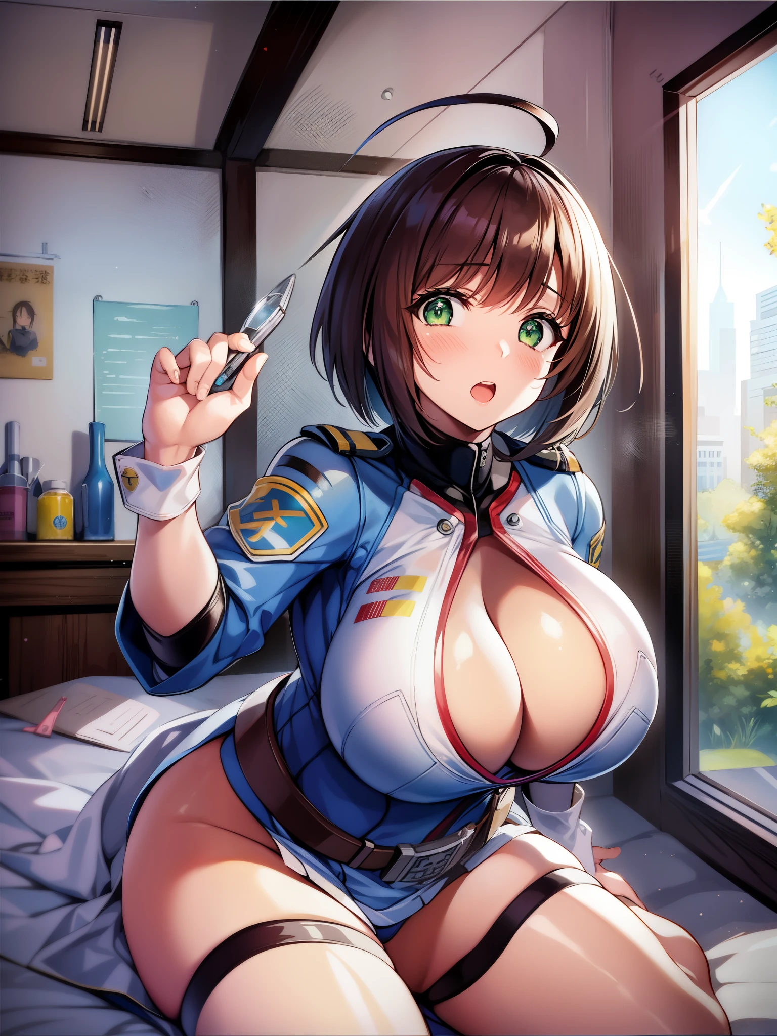 Space Battleship Yamato、Makoto Harada、big tits milf、big tits milf、big tits milf、Hygienist、central hospital、brown hair、short hair、Ahoge、green eyeakoto Medic、pink bodysuit、belt、Pink footwear During a rescue operation based on a distress signal sent from Saturn&#39;s moon Enceladus, she went to the site with Susumu Kodai, Yuki Mori, and others.、For a while on the Yukikaze ship、The door suddenly closes and you become trapped and become distraught.、「Unhappy constitution」There is little tendency for々There seems to be a certain pattern。The scene depicts the rapid rescue of many injured people.。「relief expert」。Showing off her miniskirt maid outfit。She boldly showed off her cleavage.。