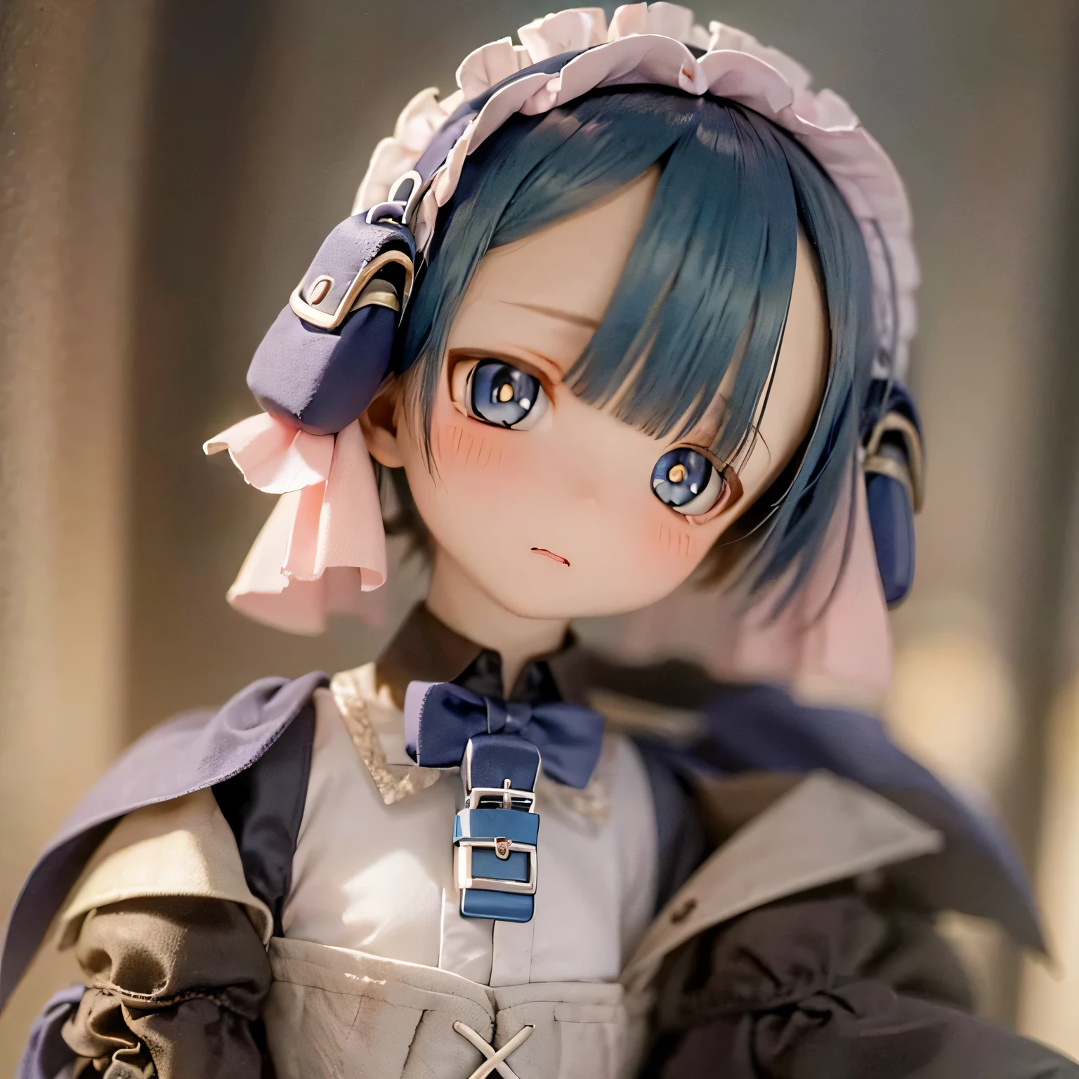 (highest quality, High resolution, masterpiece:1.2),Super detailed,realistic:1.37,Maluluk from Made in Abyss,(highest quality, High resolution, 4k, Super detailed, masterpiece:1.2), realistic, HDR, Bright colors, sharp focus, studio lighting, extreme details, Professional, Portrait, anime, blue tone, Natural light, 10 year old girl, blonde curly hair, flat chest, gothic lolita clothing, innocent look, delicate features, long eyelashes, expressive eyes, rosy cheeks, soft lighting, dreamy atmosphere, quirky background(((((((bow)))))))whole body inside the mansion