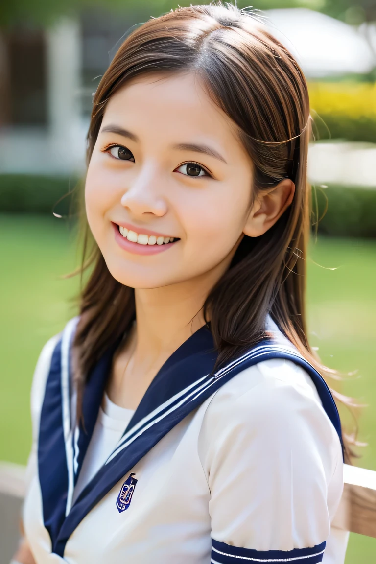 cleavage, the chest of the shirt is wide open, embarrassed , 1girl, cute, 18 years old, smiling, look at viewer, sailor uniform, seifuku, photo, realistic, best quality, hires, detailed face, classroom, detailed background, diffused lighting, depth of field, bokeh, , portrait, , ( masterpiece), accurate, anatomically correct, f/1.8, 90mm, Fujifilm GFX 50R, raw photo, regina display, super detail, high details, high quality, best quality, highres, UHD, 1080p HD, 4K, 8K, beauty,