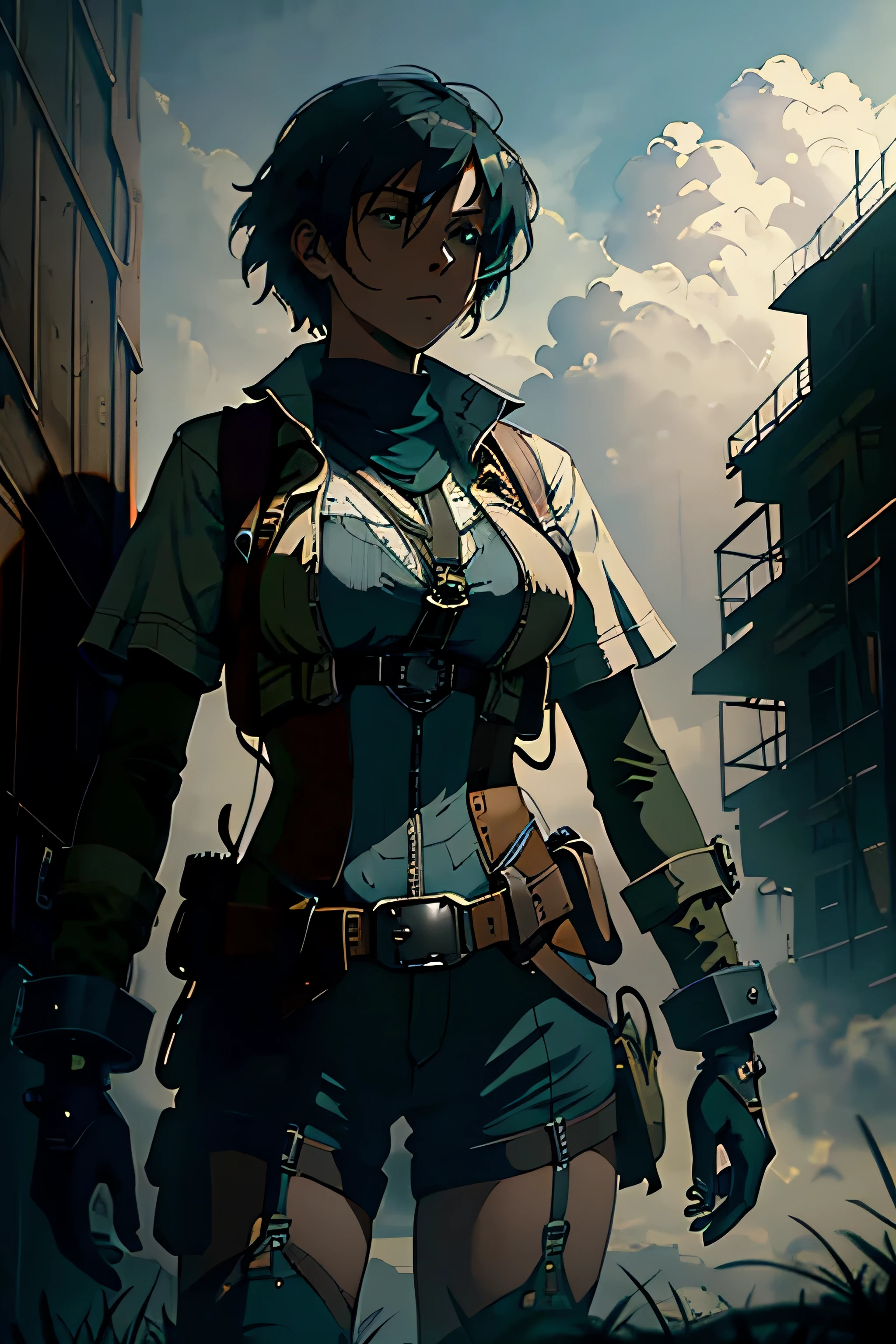 dieselpunk,   (Atmospheric volumetric fog:1.1), (masterpiece:1.4) (illustration:1.2) (Best quality:1.4) (8 thousand.) (HDR) (wallpaper) (cinematic lighting) (sharp focus) (difficult)