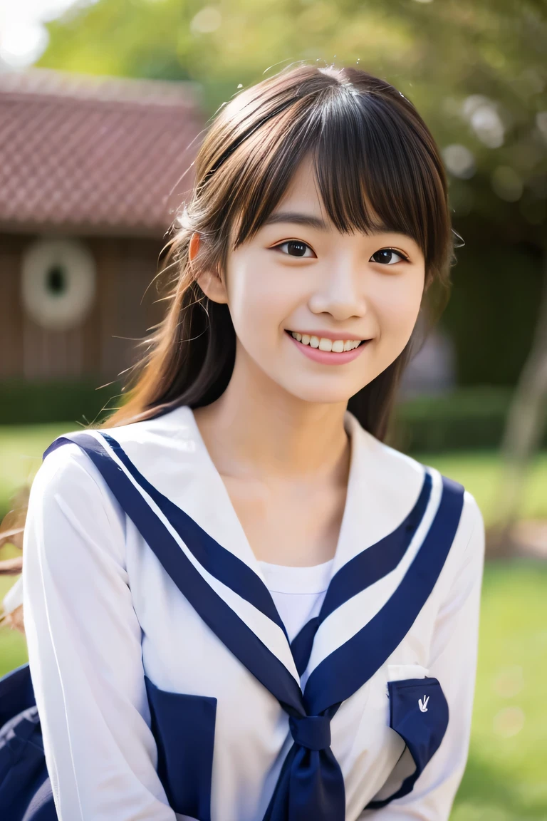 cleavage, the chest of the shirt is wide open, embarrassed , 1girl, cute, 18 years old, smiling, look at viewer, sailor uniform, seifuku, photo, realistic, best quality, hires, detailed face, classroom, detailed background, diffused lighting, depth of field, bokeh, , portrait, , ( masterpiece), accurate, anatomically correct, f/1.8, 90mm, Fujifilm GFX 50R, raw photo, regina display, super detail, high details, high quality, best quality, highres, UHD, 1080p HD, 4K, 8K, beauty, Slender ,