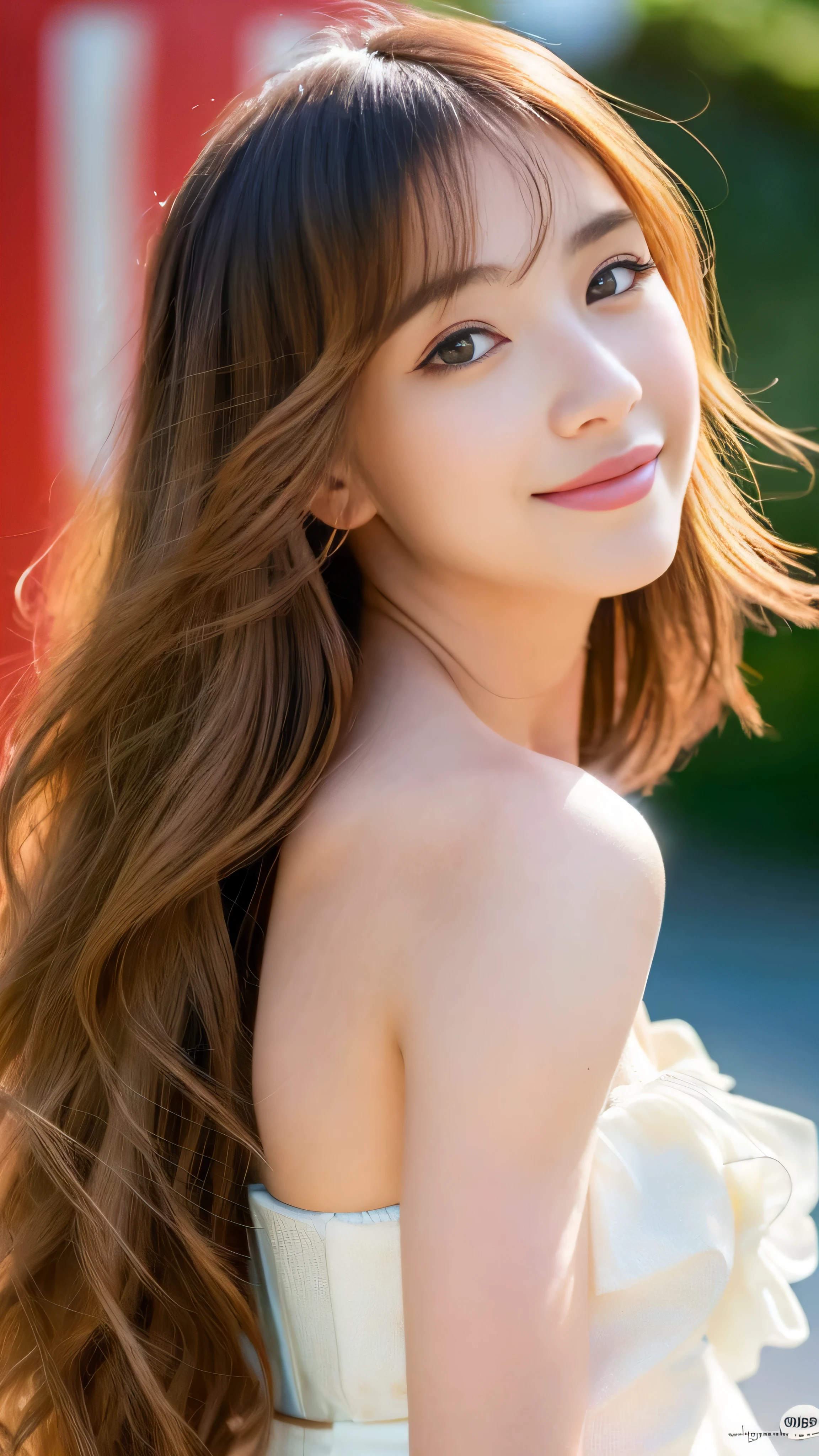 4k, (photorealistic:1.2), 1girl, highly detailed face, (realistic eyes details:1.2), realistic skin, pretty girl, (twisted braid), laughing happily, soft light, delicate face, white dress, red bow hair ornament, sports field, outdoor, (perfect body:1.2), ( realistic anatomy: 1.2), realistic photo, RAW photo, Cinematic Lighting, dynamic angle