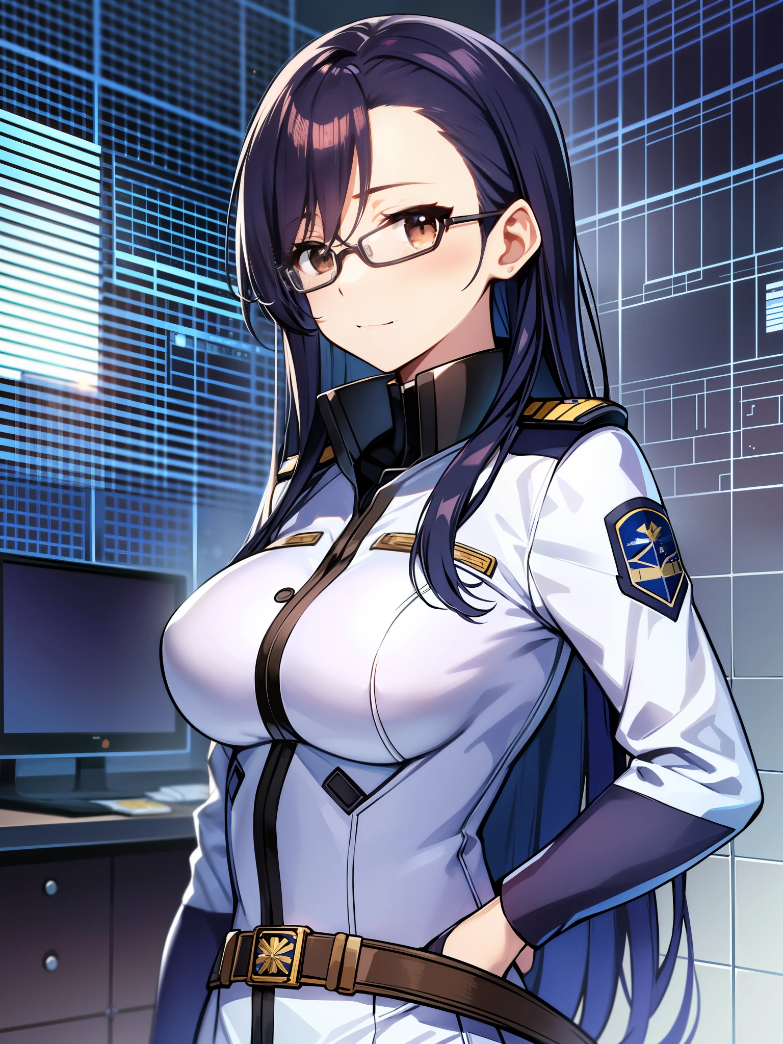 Space Battleship Yamato、Kaoru Niimi、big tits milf、big tits milf、big tits milf、Information analysis professional、青みがかったショートヘアに下縁glassesとピンクのヘアピン、Barrette、glasses、uniform、belt、science girl。He is a technical officer and information chief on Yamato.。To belong to the technical department、Women&#39;s uniforms are blue with black lines.。A talented woman who can be called the right-hand man of Chief Engineer Shiro Sanada.。Specializes in hostile technology analysis and information analysis。in psychology、