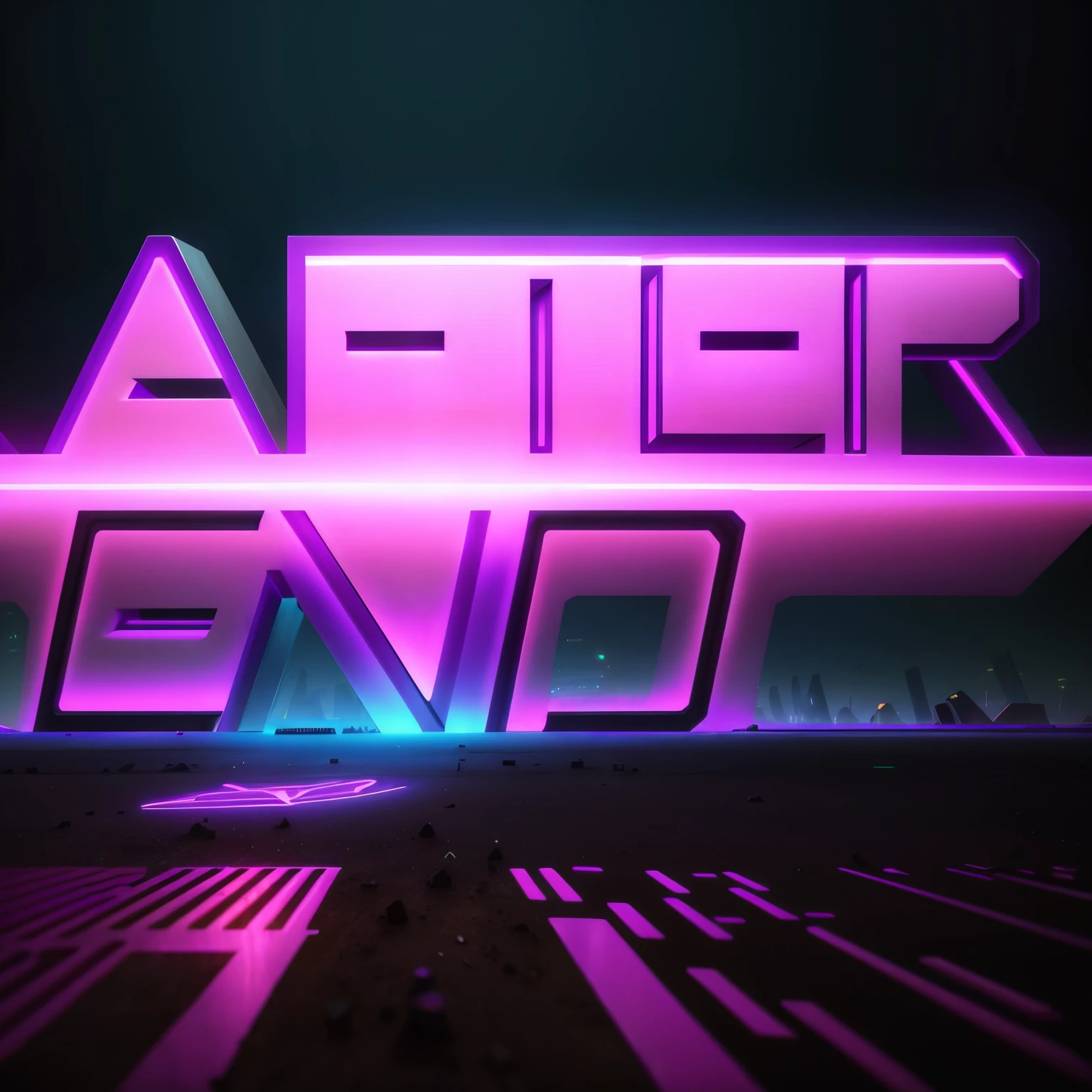 neon purple and black futuristic post-apocalyptic logo (best quality, highres, ultra-detailed), 3D rendering, glowing effects, sharp lines, sleek design, cyberpunk aesthetic, vivid colors, dark atmosphere