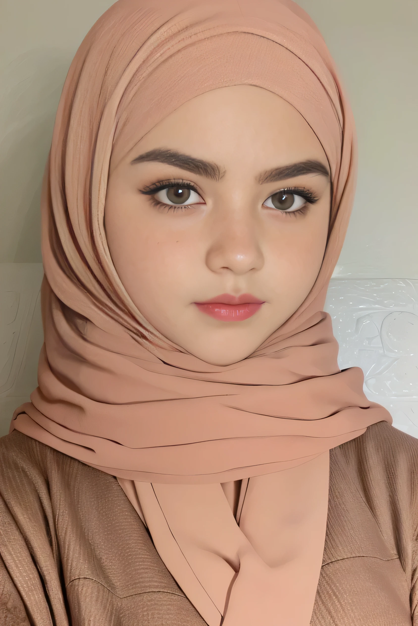 Absurd, ultra-detailed, high quality, masterpiece,  detailed face, beautiful eyes(detailed eyes), Greek mythology, Goddess, Hera , the queen of the gods, striking and captivating, features are classically beautiful, with high cheekbones, a perfectly proportioned face, eyes depicted as large and captivating, hold an intense gaze,hijabi , wearing elegant robes adorned with intricate patterns , Her beauty is not merely superficial but embodies the essence of power, authority, and regality.