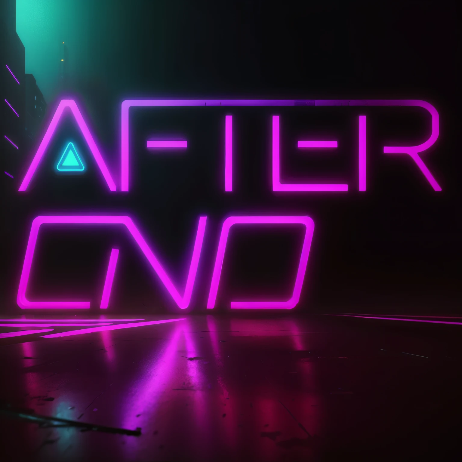 neon purple and black futuristic post-apocalyptic logo, vivid colors, dark atmosphere