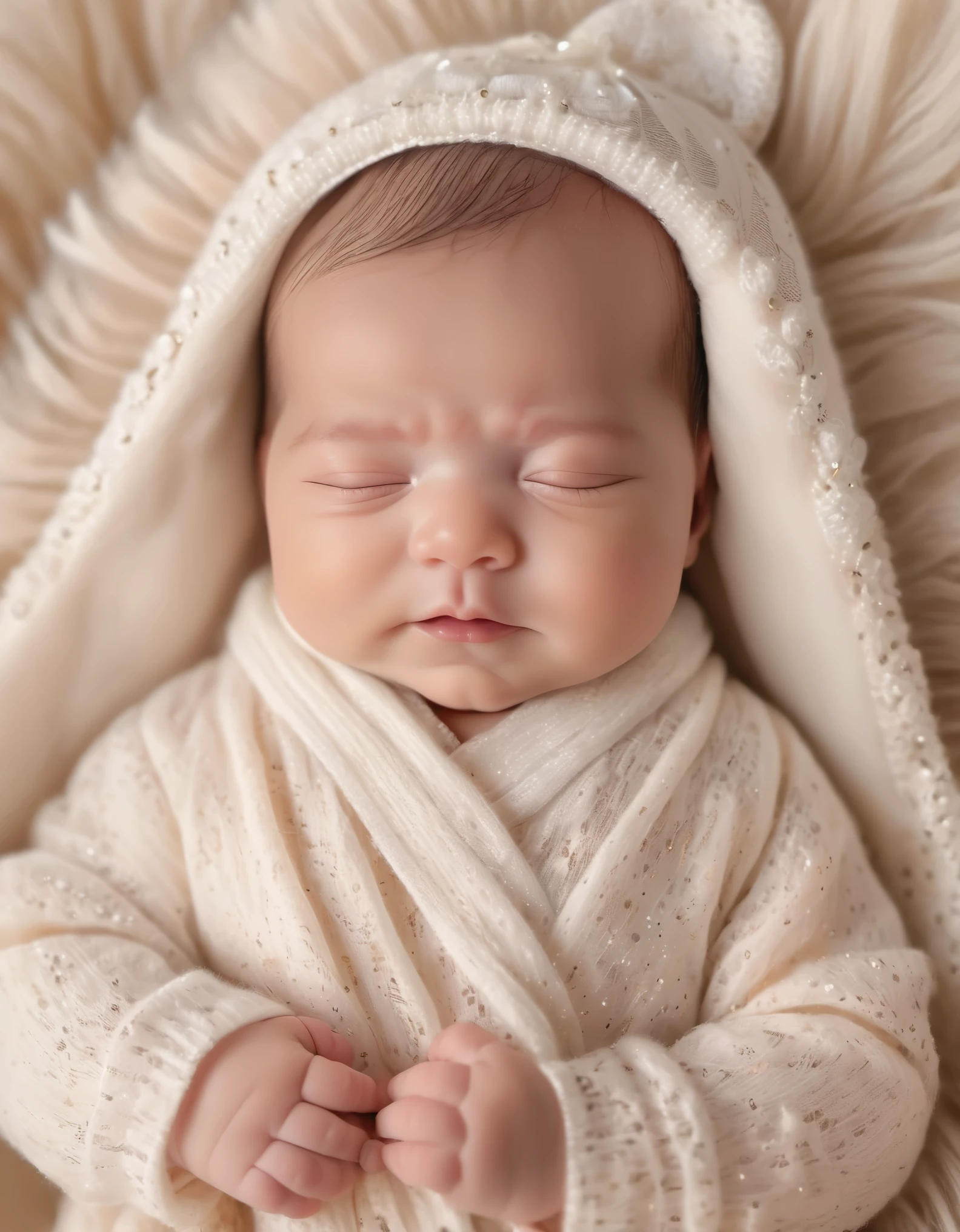 best quality,Super fine,high-rise,masterpiece:1.2,fidelity:1.37,(New is crying),Newborn babyute little baby,Newboroft light,Warm tones,Dull background,Carefully drawn baby's little fingers and toes,Charming eyes and chubby cheeks,soft and fine skin,Newborn baby clothes details,