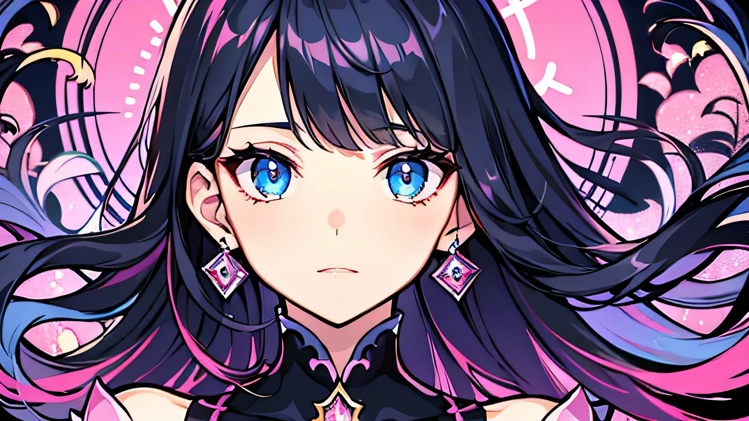 (masterpiece), (best quality), (ultra-detailed), (tousled hair), (illustration), (one girl), (fashionable clothes), standing, fashion model, looking at the viewer, (interview), (simple background), beautiful fine eyes, delicate face, floating, (high saturation), (colorful splashes), colorful bubbles, (glow), focus on face,