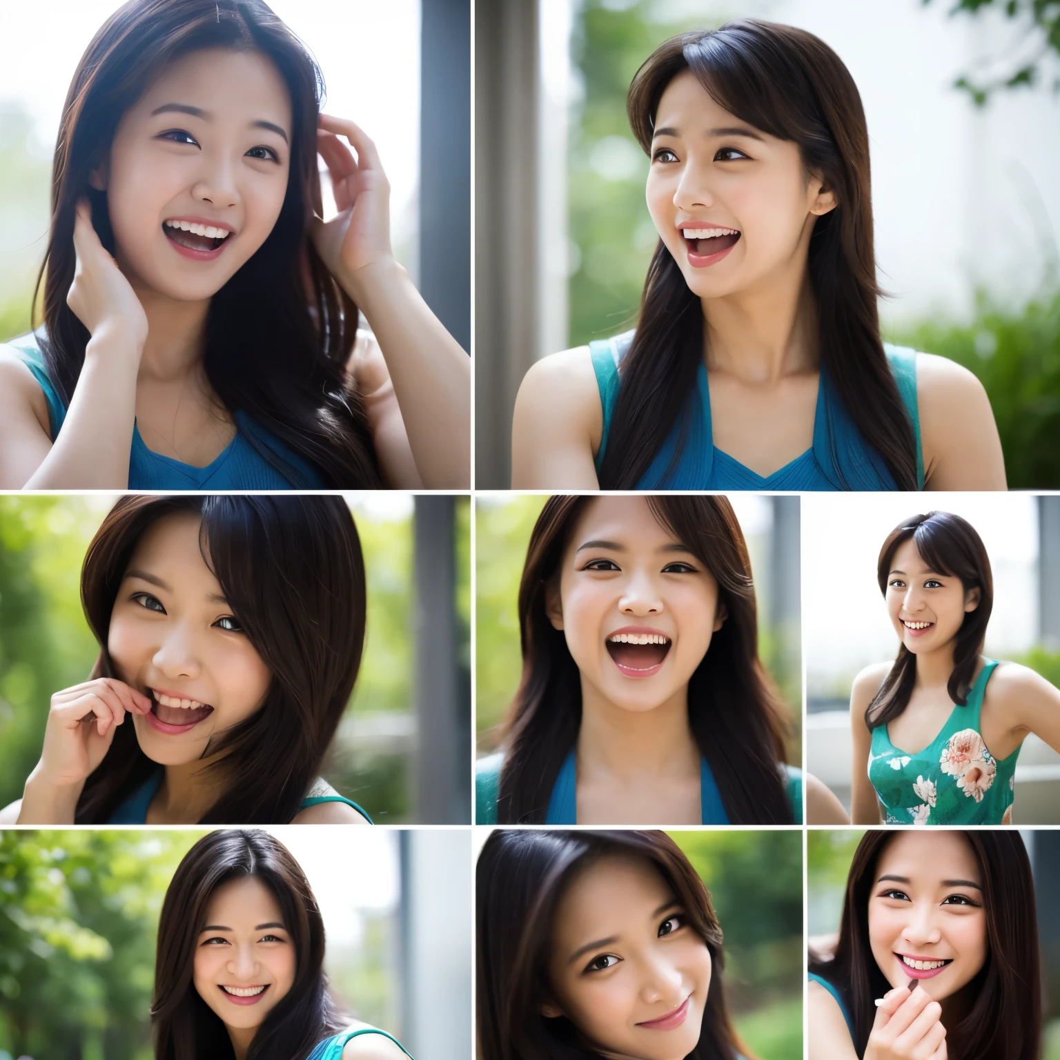 Various expressions of one cute woman