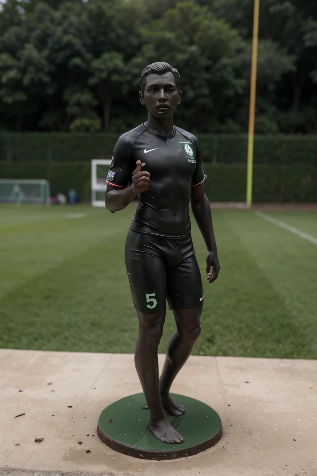 Figurine of a large number 5 with the background of palmeiras football club