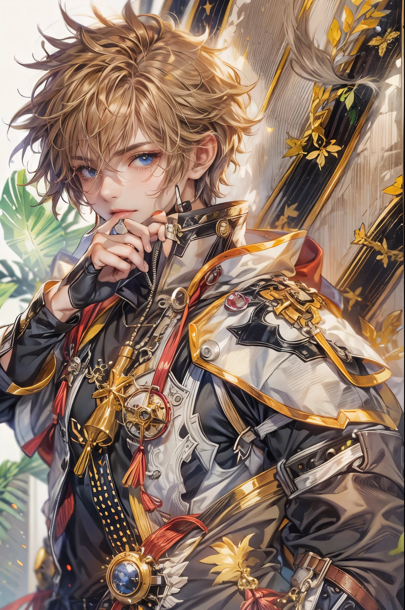 ((Best quality)), ((masterpiece)), (detailed), ((perfect face)), ((halfbody)) handsome boy kingdom hearts character 