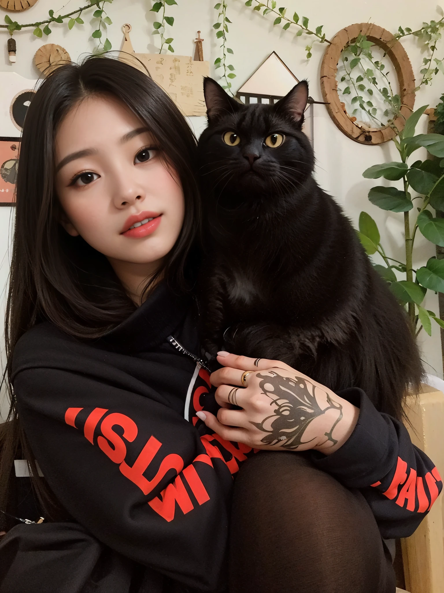Jennie kim e um gato 