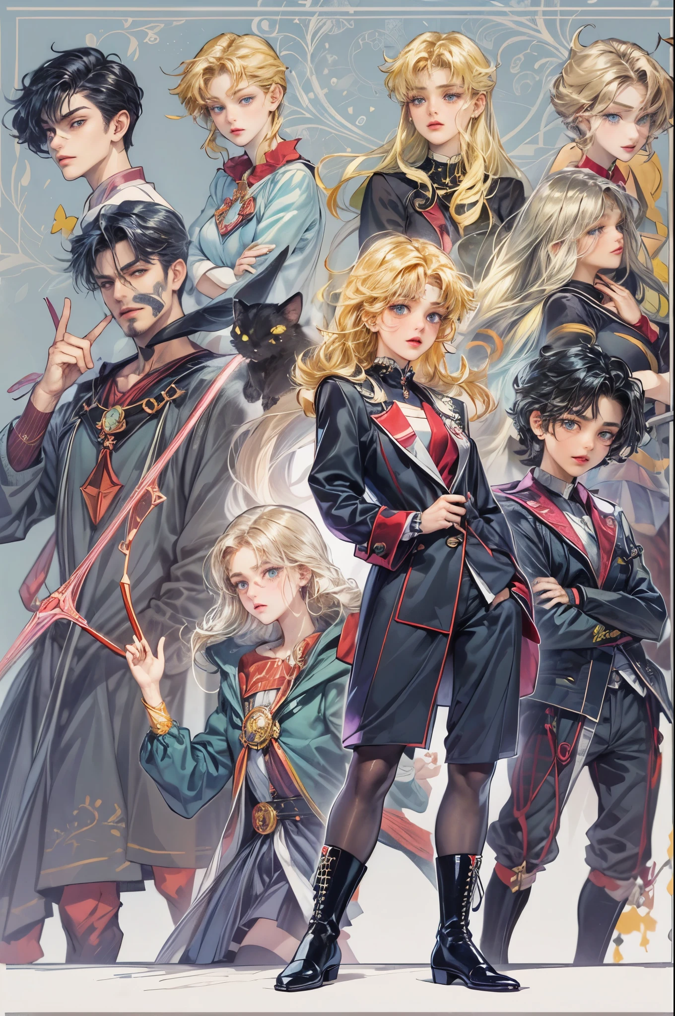 ((Best quality)), ((masterpiece)), (detailed), ((perfect face)), ((halfbody)) ((Sailor Moon Villain: The Witches 5)) Male Version
