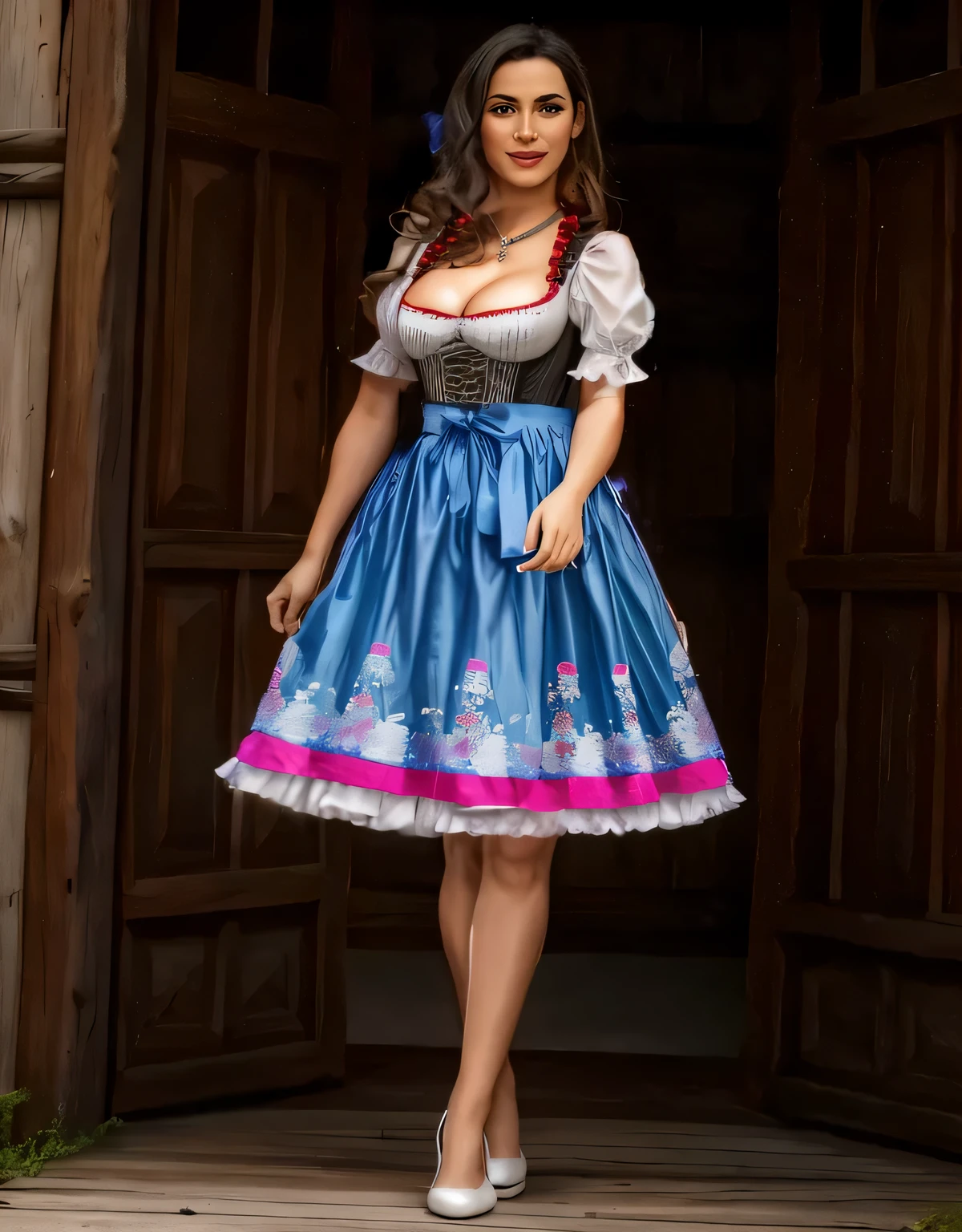top tirolesa tetona, negro con rosas rojas