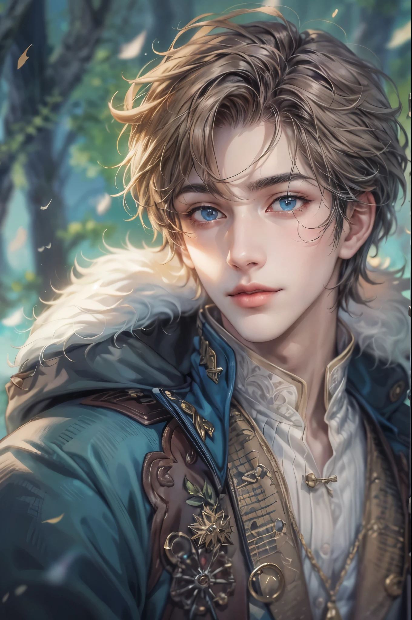 ((Best quality)), ((masterpiece)), (detailed), ((perfect face)), ((halfbody)) frozen anna arendelle male version, handsome boy