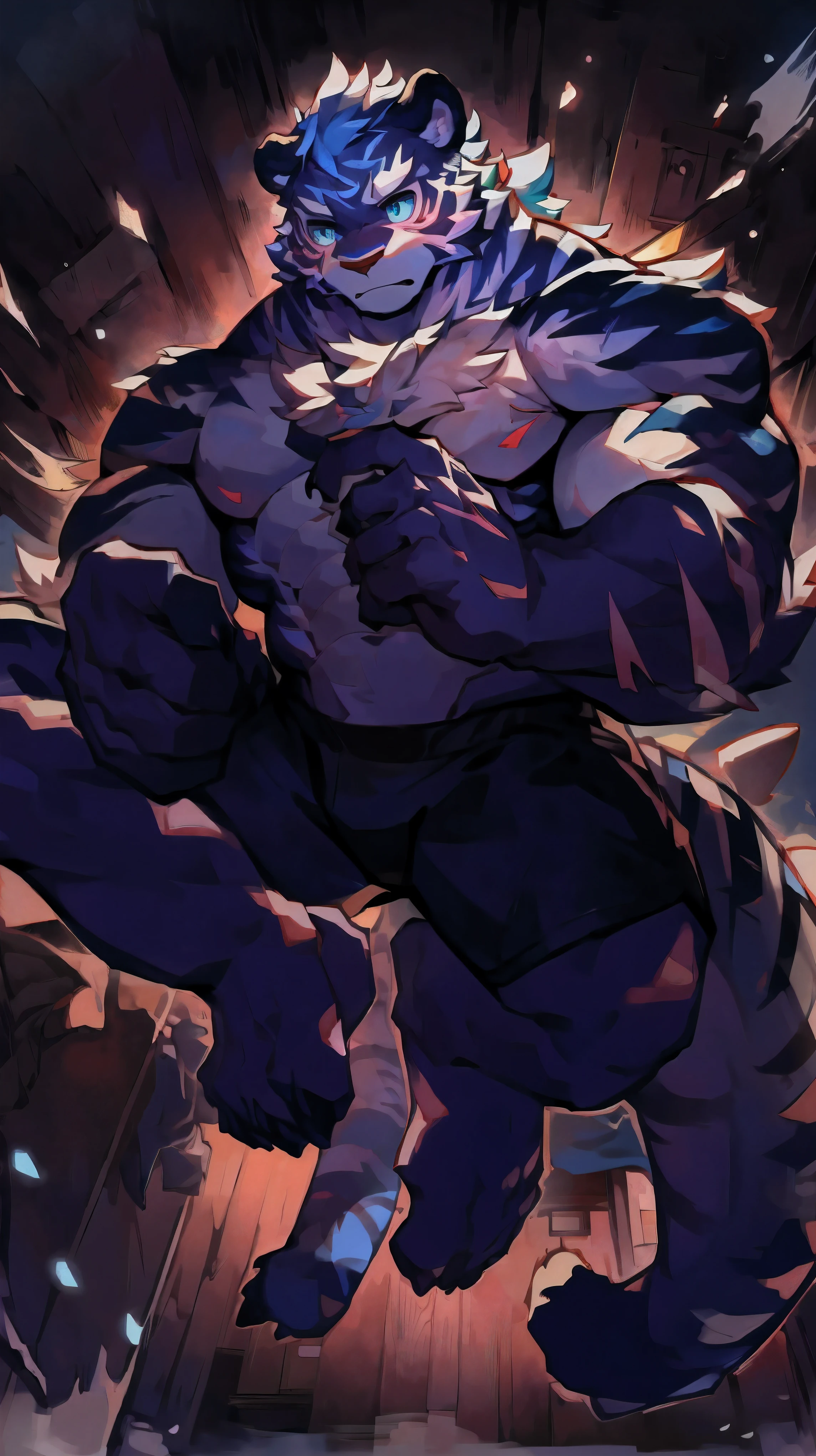 hairy,Ultra-clear,16K,full body portrait,Full body close-up,facial clarity,Bright Eyes,exquisite eyes,loopholes'eye view,focus only,The main body is white,Cats,big cat,tiger,White tiger,male,juvenile,student,high school student,sports student,young,tough guy,white fur,Hair is as white as snow,black strips,蓝黑tiger图案,blue eyes,sapphire eyes,tall and strong,body muscles,Large pecs,8 pack abs,powerful biceps,Thick tail,Thick arms,generous palm,broad tiger claws,broad animal feet,broad tiger legs,sharp animal claws,Sharp tiger Claw,perfect body proportions,Handsome,Lovely,cool,youth,aloof,looks very sunny,Physically strong,young脸,Strong and domineering,Be honest and trustworthy,humble,Sexy,Provocation,hormones,chuunibyou,八年级student综合症,half naked,no clothes,no shirt,topless,underwear,barefoot,no shoes,Be played,sweating,intoxicated,blush,Shy,Bear,lust,Sensitive,comfortable,pleasure,erect,Tempting