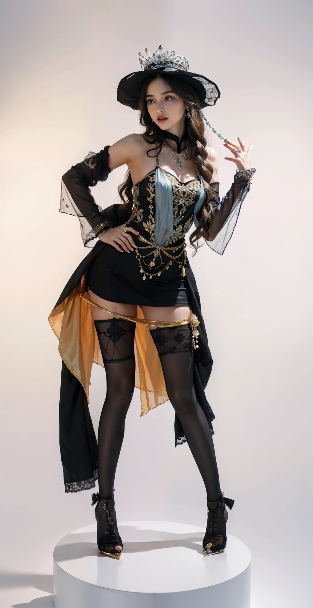 Detailed image quality，pandora witch，wing, succubus theme，堕落Angel，Excellent，scary，secret horror，tentacle，have eyes，uncanny valley effect，little beast blood moon，skeleton，vampire，Hellfire，dark queen，Angel，magician magic witch，neat fingers(five fingers)，Hands are normal，Fingers neat(five fingers)，Finger repaired to normal appearance，gold high heel boots，Gorgeous pantyhose