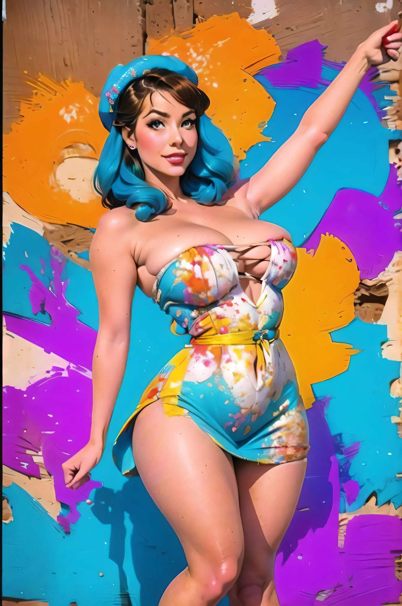 a close up of a woman wearing a hat and a dress, beautiful retro art, pin-up poster girl, pinup art, inspired by Bunny Yeager, inspired by James Montgomery Flagg, retro illustration, inspired by J.C. Leyendecker, inspired by J. C. Leyendecker, comic pinup style, inspired by Alberto Vargas, retro pinup model
