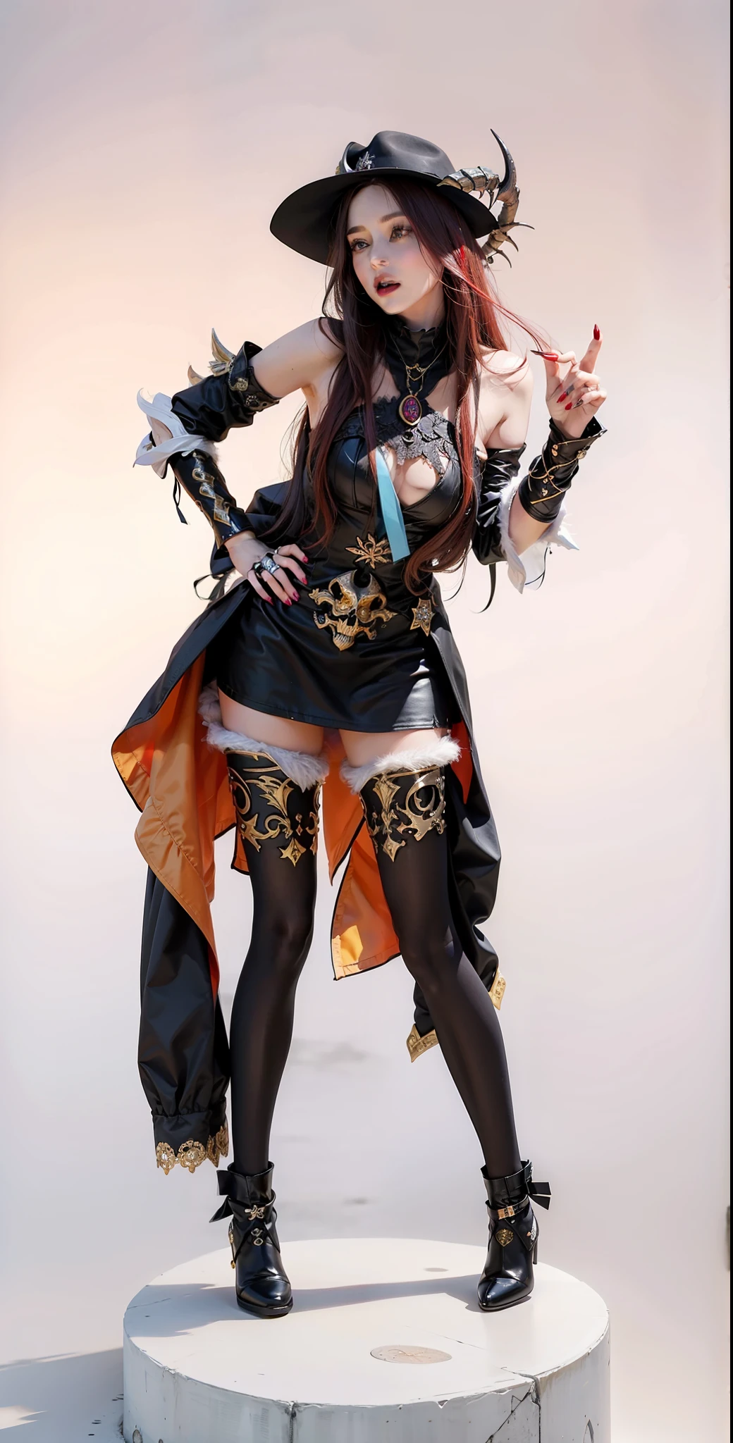 Cold Queen,Picture of a box full of swords, wing, succubus theme,fallen angel,Excellent,scary,secret horror,tentacle,have eyes,uncanny valley effect,little beast blood moon,skull skeleton,vampire,Hellfire,Demon Queen,neat fingers,wear gloves,Fingers neat(five fingers,Wearing red nail polish),gold high heel boots,Gold leg ring