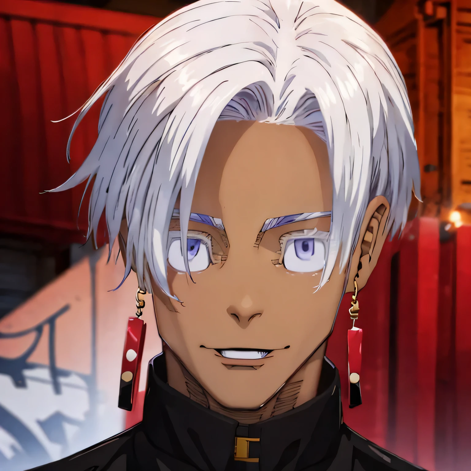 8k, anime boy , high quality , white hair 