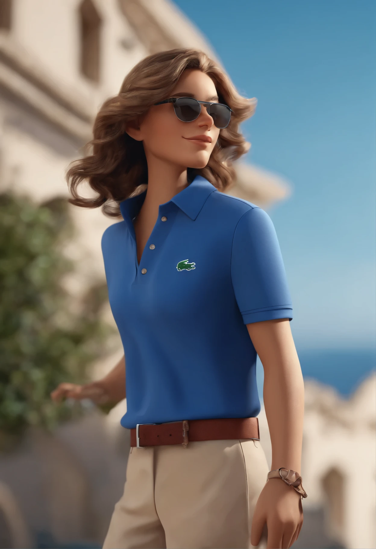 Cartoon character  blue lacoste shirt, animation character, Caractere estilizado, animation style rendering, 3D estilizado