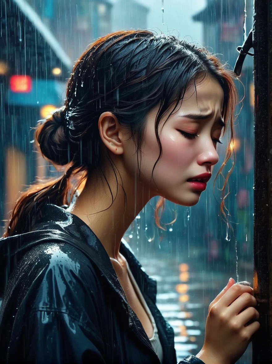 in the cold rain，A girl stands alone in a deserted place，Her figure looked particularly desperate。The rain hit her mercilessly，但它不有able力的&#39;Wash away the pain and despair in her heart。

Her eyes are empty and numb，Seems to have lost hope in life。her lips closed，It seems that I no longer have the strength to shout out the pain in my heart。Her hands hang limply at her sides，There is no warmth in the palm of my hand。

soak，Clinging to her body，Highlight her thin figure。her shoulders trembled，As if trying his best to suppress the despair in his heart。Her eyes are dull，without any focus，It seems that I have lost all expectations for this world。

The sound of rain is harsh，As if laughing at her helplessness and despair。She closed her eyes，Try everything in this world，But the despair inside is even stronger。She felt like she was about to be swallowed up by the rain，有able力的&#39;able&#39;can&#39;t find a way out。

Everything around becomes blurry and indifferent，She felt like she was slowly disappearing into the cold rain。Her heart was torn to pieces by despair，有able力的&#39;No more piecing together。She felt like she was heading towards endless darkness，有able力的 no longer find light and hope。