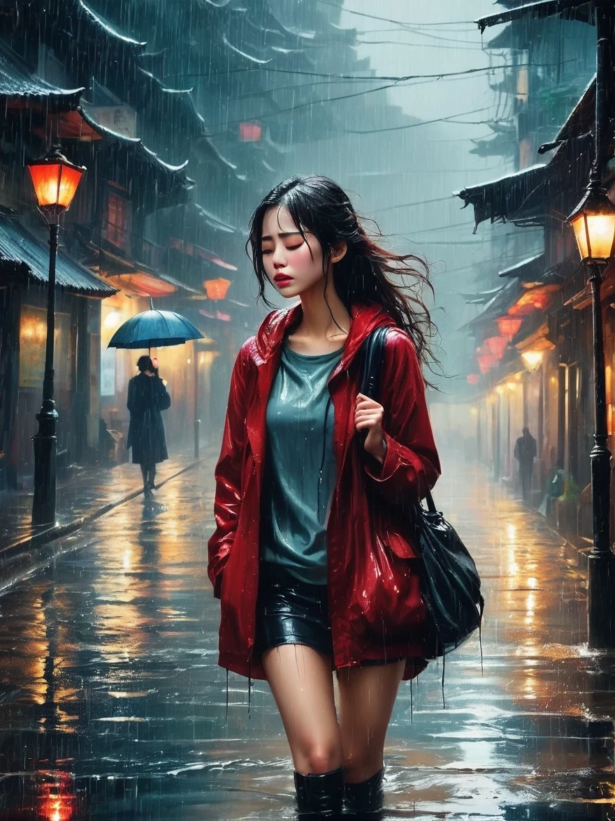 in the cold rain，A girl stands alone in a deserted place，Her figure looked particularly desperate。The rain hit her mercilessly，但它不有able力的&#39;Wash away the pain and despair in her heart。

Her eyes are empty and numb，Seems to have lost hope in life。her lips closed，It seems that I no longer have the strength to shout out the pain in my heart。Her hands hang limply at her sides，There is no warmth in the palm of my hand。

soak，Clinging to her body，Highlight her thin figure。her shoulders trembled，As if trying his best to suppress the despair in his heart。Her eyes are dull，without any focus，It seems that I have lost all expectations for this world。

The sound of rain is harsh，As if laughing at her helplessness and despair。She closed her eyes，Try everything in this world，But the despair inside is even stronger。She felt like she was about to be swallowed up by the rain，有able力的&#39;able&#39;can&#39;t find a way out。

Everything around becomes blurry and indifferent，She felt like she was slowly disappearing into the cold rain。Her heart was torn to pieces by despair，有able力的&#39;No more piecing together。She felt like she was heading towards endless darkness，有able力的 no longer find light and hope。