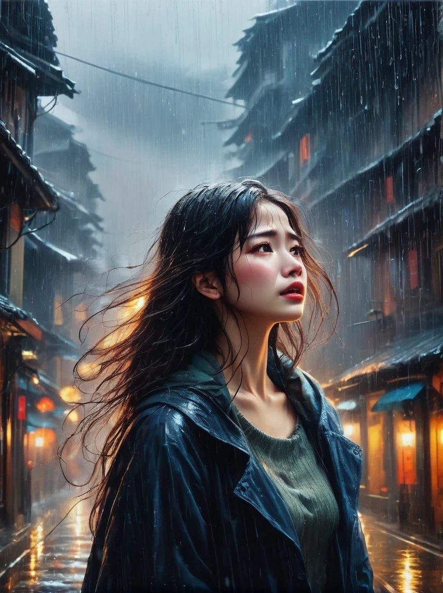 in the cold rain，A girl stands alone in a deserted place，Her figure looked particularly desperate。The rain hit her mercilessly，但它不有able力的&#39;Wash away the pain and despair in her heart。

Her eyes are empty and numb，Seems to have lost hope in life。her lips closed，It seems that I no longer have the strength to shout out the pain in my heart。Her hands hang limply at her sides，There is no warmth in the palm of my hand。

soak，Clinging to her body，Highlight her thin figure。her shoulders trembled，As if trying his best to suppress the despair in his heart。Her eyes are dull，without any focus，It seems that I have lost all expectations for this world。

The sound of rain is harsh，As if laughing at her helplessness and despair。She closed her eyes，Try everything in this world，But the despair inside is even stronger。She felt like she was about to be swallowed up by the rain，有able力的&#39;able&#39;can&#39;t find a way out。

Everything around becomes blurry and indifferent，She felt like she was slowly disappearing into the cold rain。Her heart was torn to pieces by despair，有able力的&#39;No more piecing together。She felt like she was heading towards endless darkness，有able力的 no longer find light and hope。