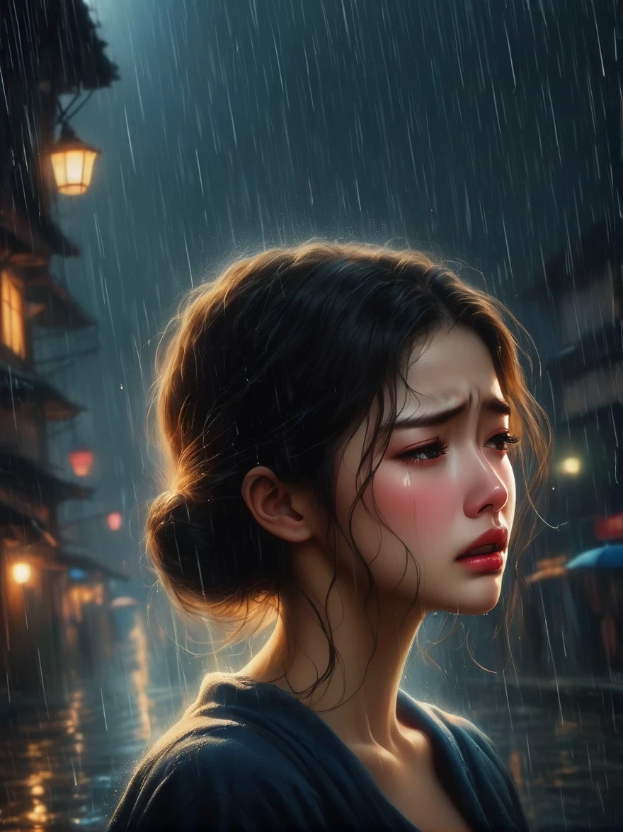 in the cold rain，A girl stands alone in a deserted place，Her figure looked particularly desperate。The rain hit her mercilessly，但它不有able力的&#39;Wash away the pain and despair in her heart。

Her eyes are empty and numb，Seems to have lost hope in life。her lips closed，It seems that I no longer have the strength to shout out the pain in my heart。Her hands hang limply at her sides，There is no warmth in the palm of my hand。

soak，Clinging to her body，Highlight her thin figure。her shoulders trembled，As if trying his best to suppress the despair in his heart。Her eyes are dull，without any focus，It seems that I have lost all expectations for this world。

The sound of rain is harsh，As if laughing at her helplessness and despair。She closed her eyes，Try everything in this world，But the despair inside is even stronger。She felt like she was about to be swallowed up by the rain，有able力的&#39;able&#39;can&#39;t find a way out。

Everything around becomes blurry and indifferent，She felt like she was slowly disappearing into the cold rain。Her heart was torn to pieces by despair，有able力的&#39;No more piecing together。She felt like she was heading towards endless darkness，有able力的 no longer find light and hope。