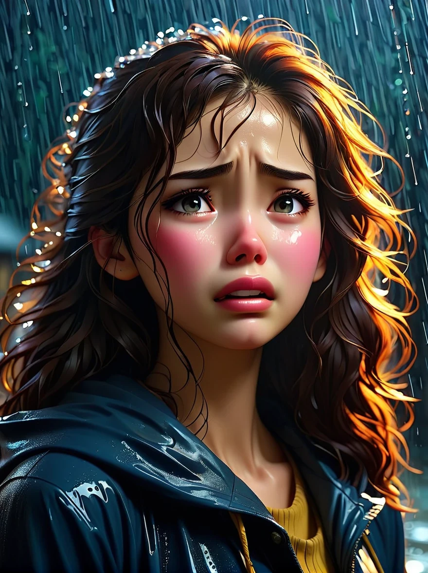 (masterpiece, best quality:1.2), 1 girl, alone，cry，tears