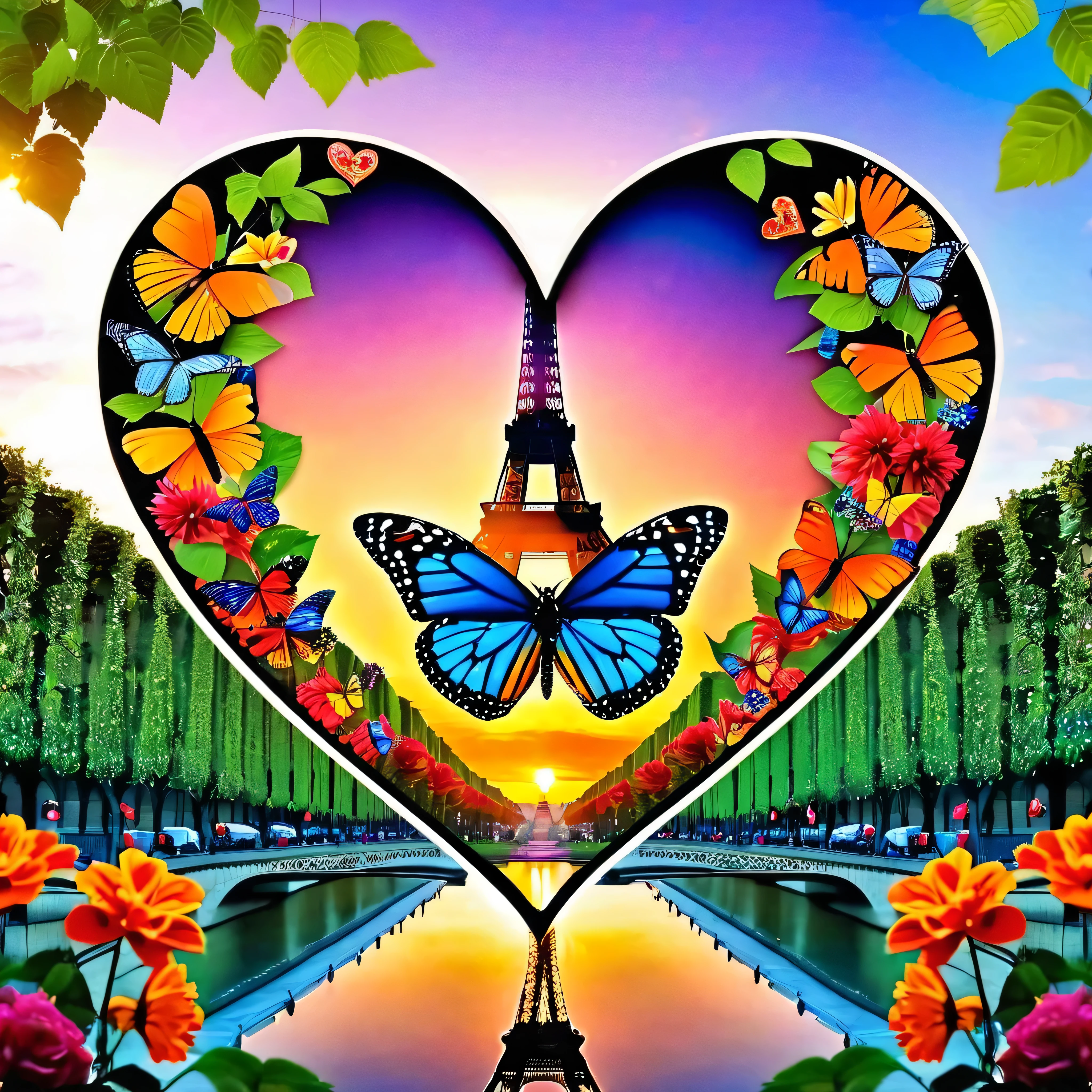 Paris Eiffel, ๐, ๐ฆ, ๐น, โค (๐๐ฉ๐๐โ๐๐ก๐
), ๐ช, ๐ข, ๐ก, ๐ , saturate, reflection, monarch butterfly, heart, earth, hearth, fleuraison, varied multi etc. --v6 --s1000 --c20 --q5 --chaos100