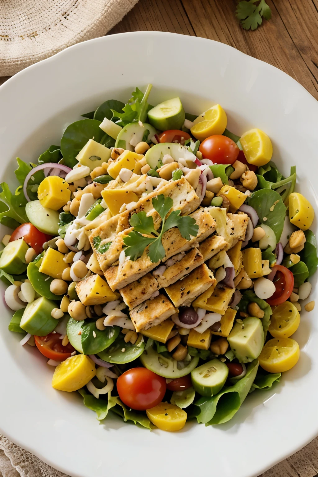 ensalada de vegetales con maiz, exquisita y saludable