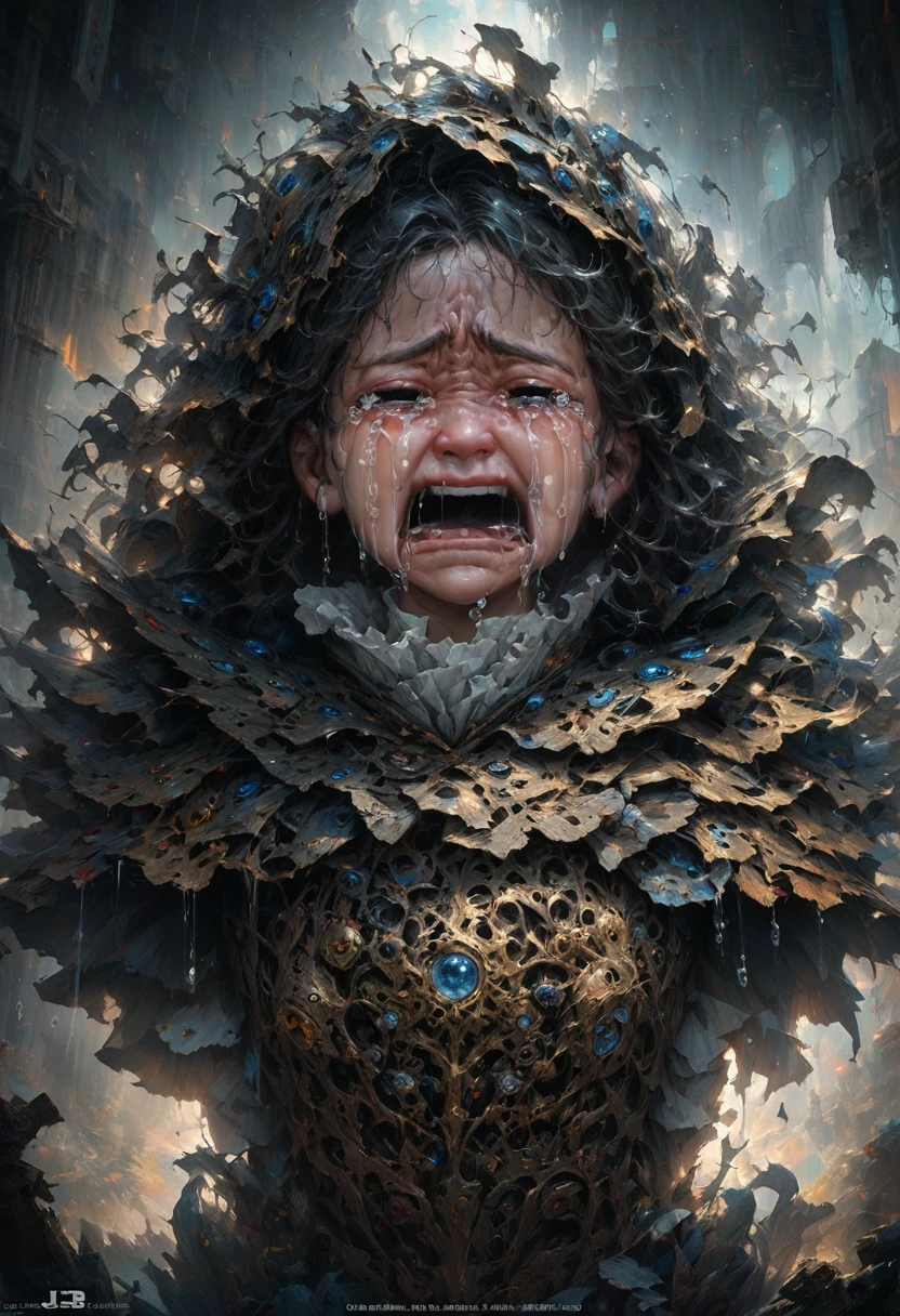 anime realism style, (crying, tears:1.5), classname, by JB, best quality, masterpiece, high details, Ultra intricate detailed