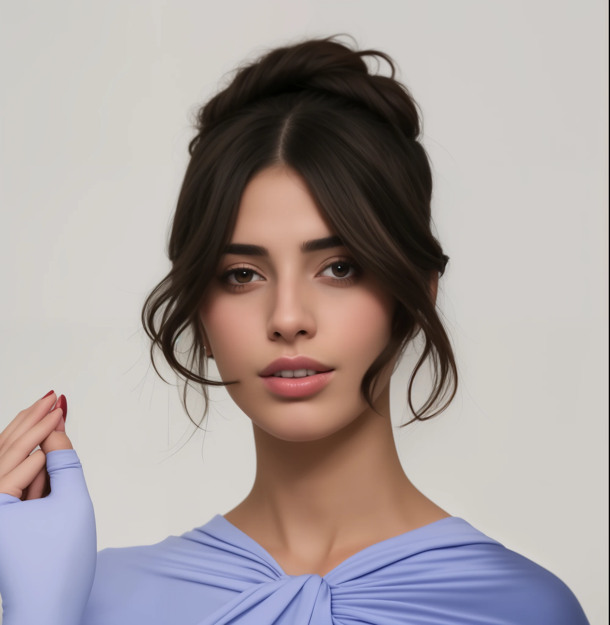 mulher arafa em um vestido azul segurando uma escova de dentes na boca, portrait Emily Ratajkowski, sensual lips :5 elegante, Emily Ratajkowski, Anastasia Ovchinnikova, Ana de Armas portrait, franja de cortina, julia sarda, Ana de Armas, portrait of Ana de Armas, angela sarafyan