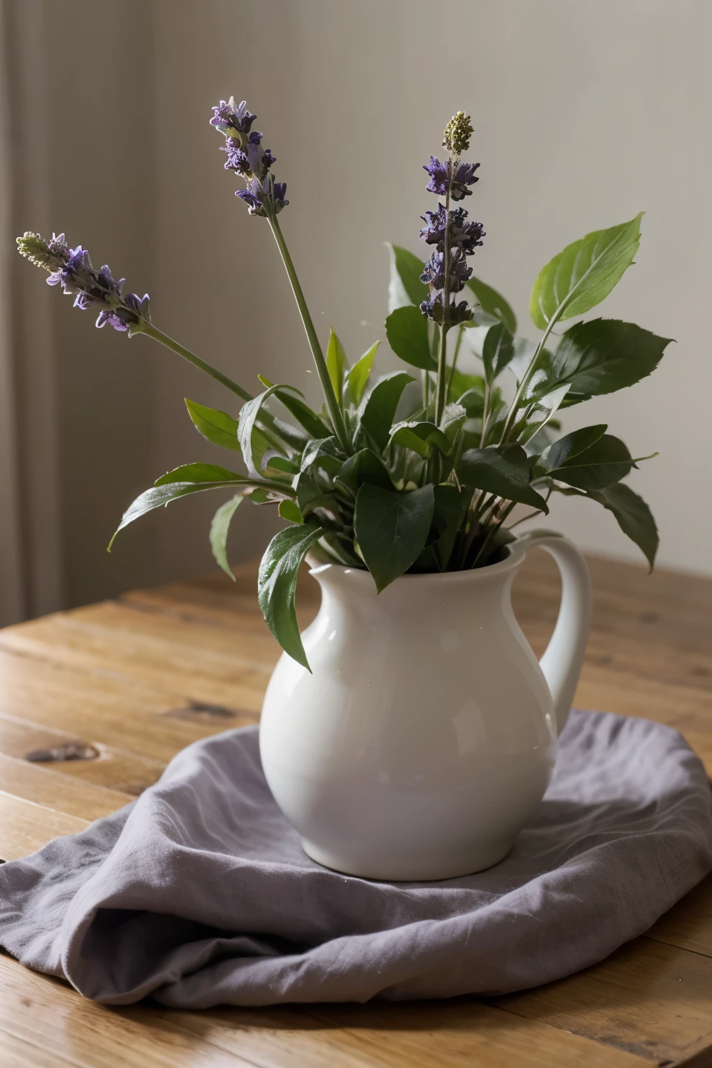 A beautiful lavender plant sitting on table