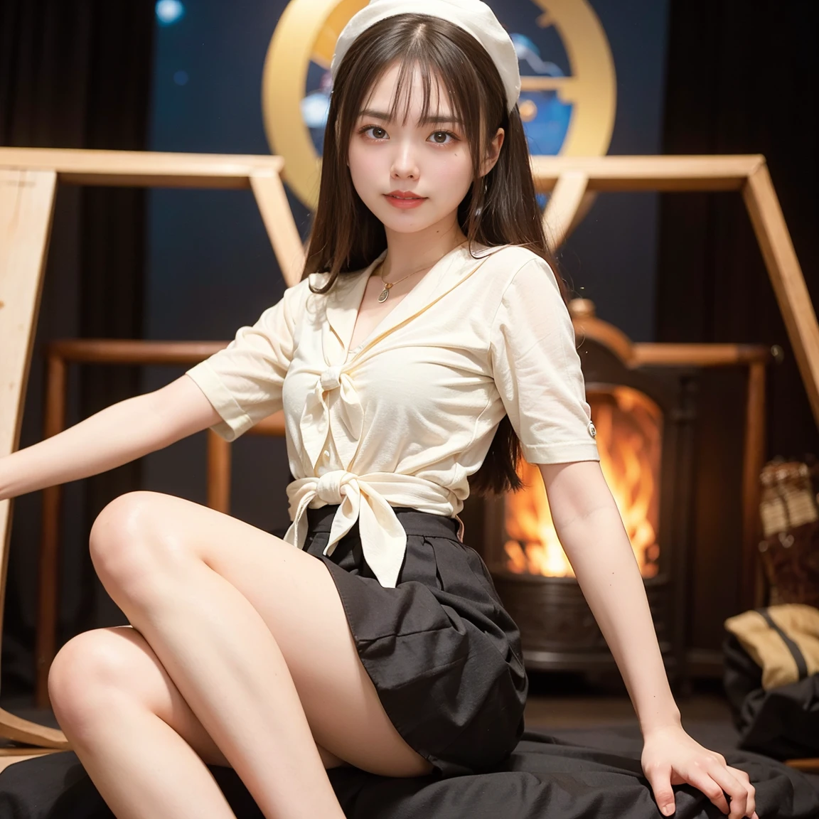 sailor suit、embarrassing、one beautiful woman、detailed face、fine hands、thin legs、(debris flies, highest quality:1.2), 8K, official art, chest、cute、I can see your pants、pull the skirt、 planet, trending on cgstation, 太陽系外planet, official art, mar planet,  Sakimi-chan, Five Fingers Photos&#39;body of, Full body Esbian、sailor suitの美しさ、cool look、 (masterpiece) (highest quality) (get used to it) (8K) (movie lighting) (sharp focus) (complicated)black hair、************、小さいchest、laughter、incredibly stupid, (beautiful girl, cute face, turn back, gold ornaments in hair、naked、chestのクローズアップ, gardenia, Viola family, space , looking at the viewer, film grain, chromatic aberration, オッパイsharp focus, face light, dynamic lighting, cinematic lighting, get used to itな目と顔, (cute tie、1 part:1.2)