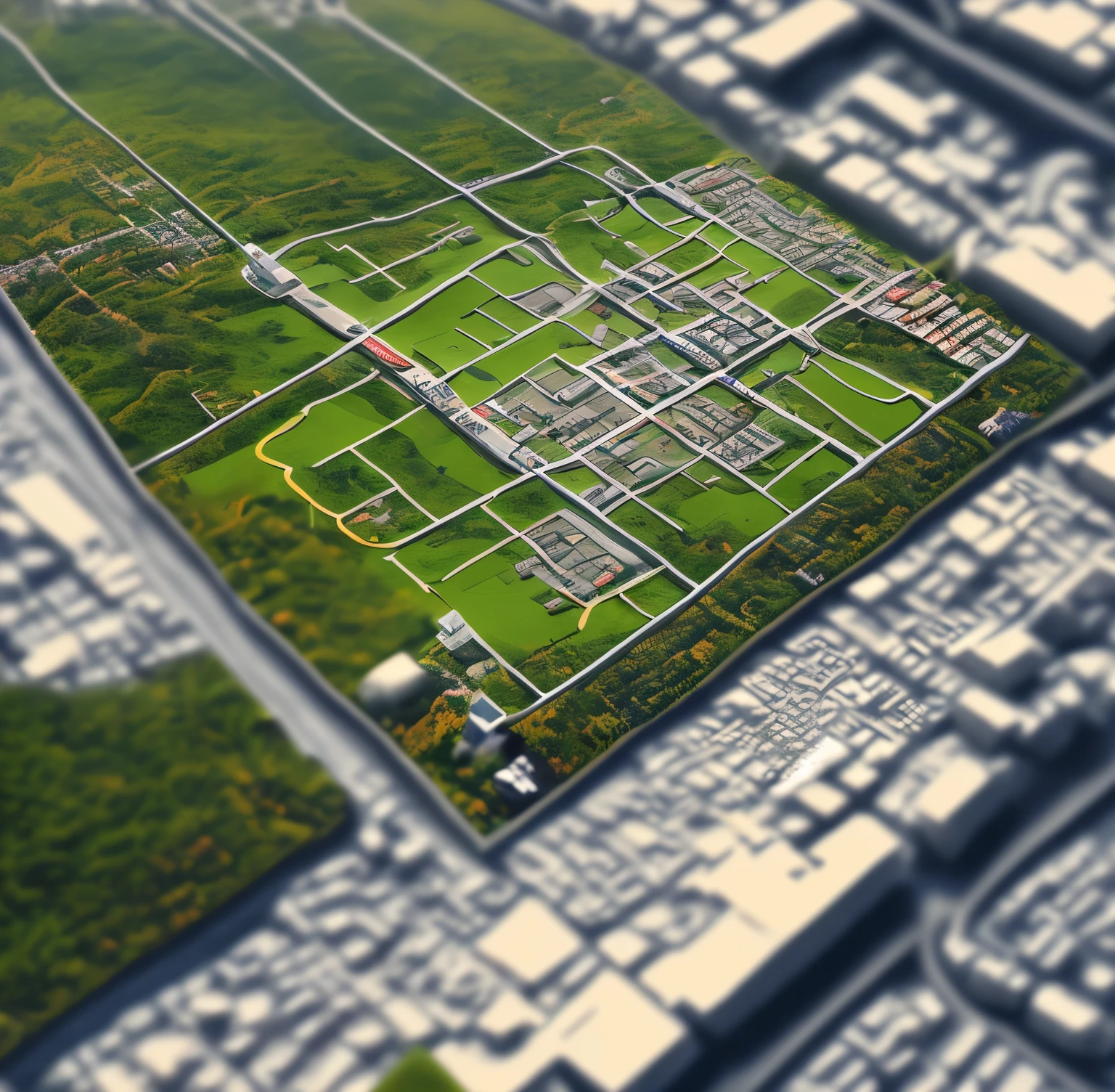 A map in Yandex style, illustrating the law that prohibits the sale of addresses within 50 meters of cemeteries and memorials. The map focused on a cemetery border, a random point outside the border, and a label indicating the 50-meter distance between them. (best quality, 4k, 8k, high resolution, masterpiece:1.2), ultra-detailed, (realistic, photorealistic, photo-realistic:1.37), ultra-fine painting, sharp focus, physically-based rendering, extreme detail description, professional, vivid colors, Yandex map, aerial view, HDR, UHD, studio lighting, bokeh, (illustration:1.2), concept art, digital painting, cartography
