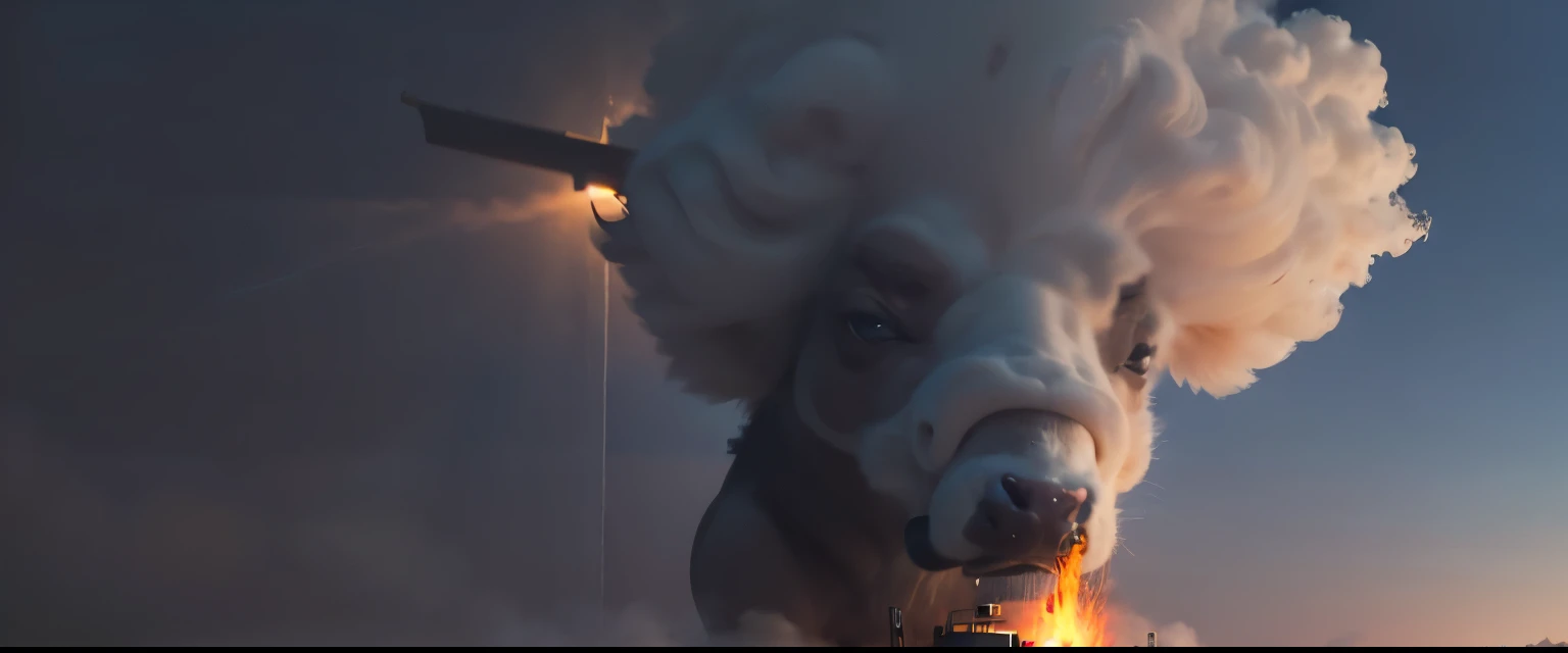 I want you to turn this fire truck into the shape of a bull