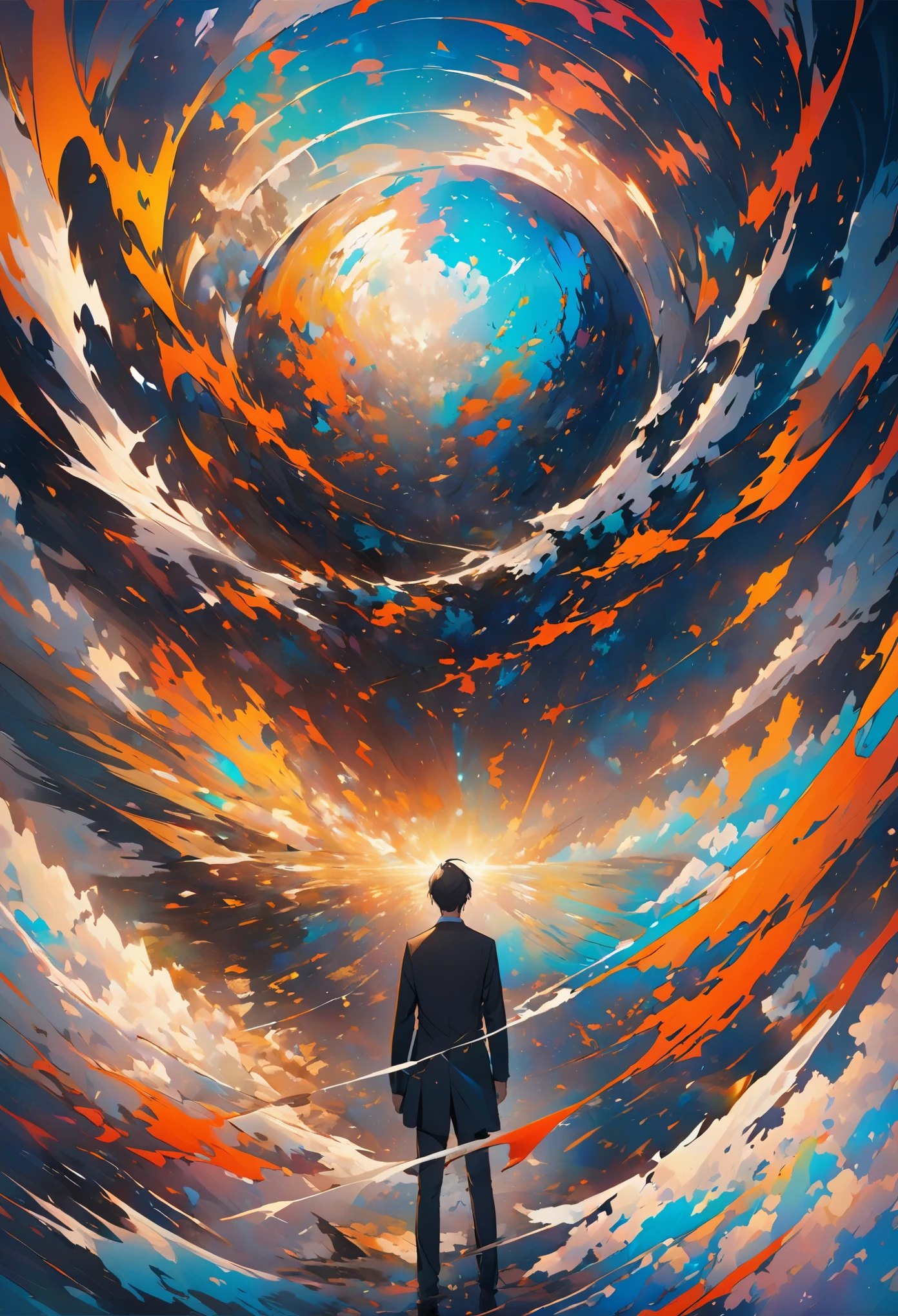  memories fading away. man, abstract, void