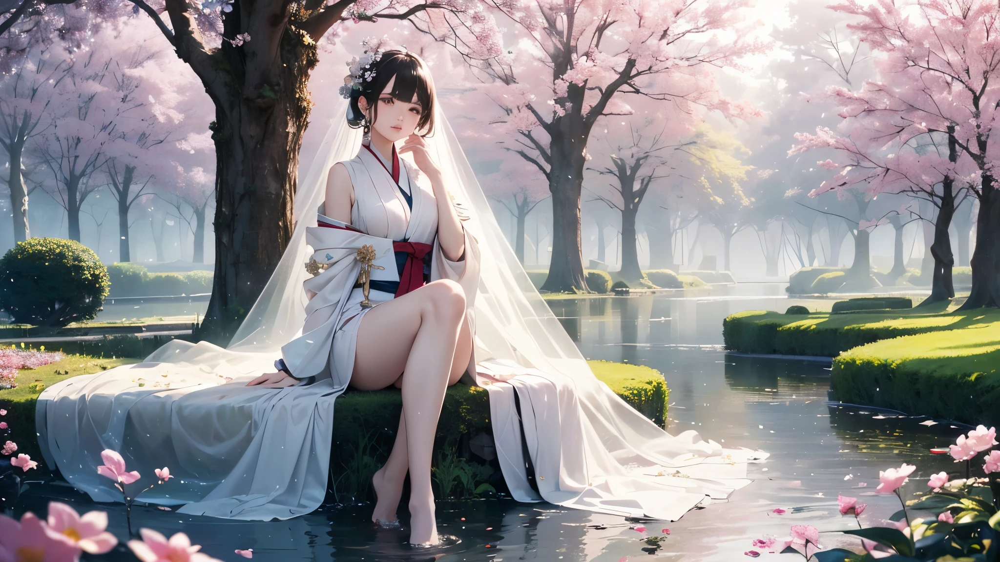 (best quality,highres,masterpiece:1.2),(1girl:1.3),(fractal art:1.3),(leg tilted seat:1.1),(hanfu),(stockings),(flowing hair),(garden background),(vibrant colors),(soft lighting),(natural poses),(delicate details),(ethereal atmosphere),(dreamlike),(dainty flowers),(elaborate patterns),(lush foliage),(graceful posture),(playful expression),(subtle gradients),(harmonious composition),(intricate textures),(feminine elegance),(creative concept),(meticulous craftsmanship),(captivating beauty),(sublime aesthetics),(serene ambiance),(alluring charm),(timeless masterpiece),(exquisite artistry),(elegant simplicity),(serene tranquility),(stunning visuals),(ethereal beauty),(visually captivating),(magical ambiance),(majestic aura),(serene grace),(enchanting allure),(endearing innocence),(serene serenity),(captivating enchantment),(captivating imagery),(ethereal elegance),(serene allure),(timeless elegance),(enchanted garden),(serene sophistication),(exquisite grace),(subtle beauty),(lush colors),(stunning details),(heavenly grace),(sublime beauty),(peaceful serenity),(timeless beauty),(pure and natural),(gentle and graceful),(delicate and serene),(romantic and ethereal),(artistic masterpiece)