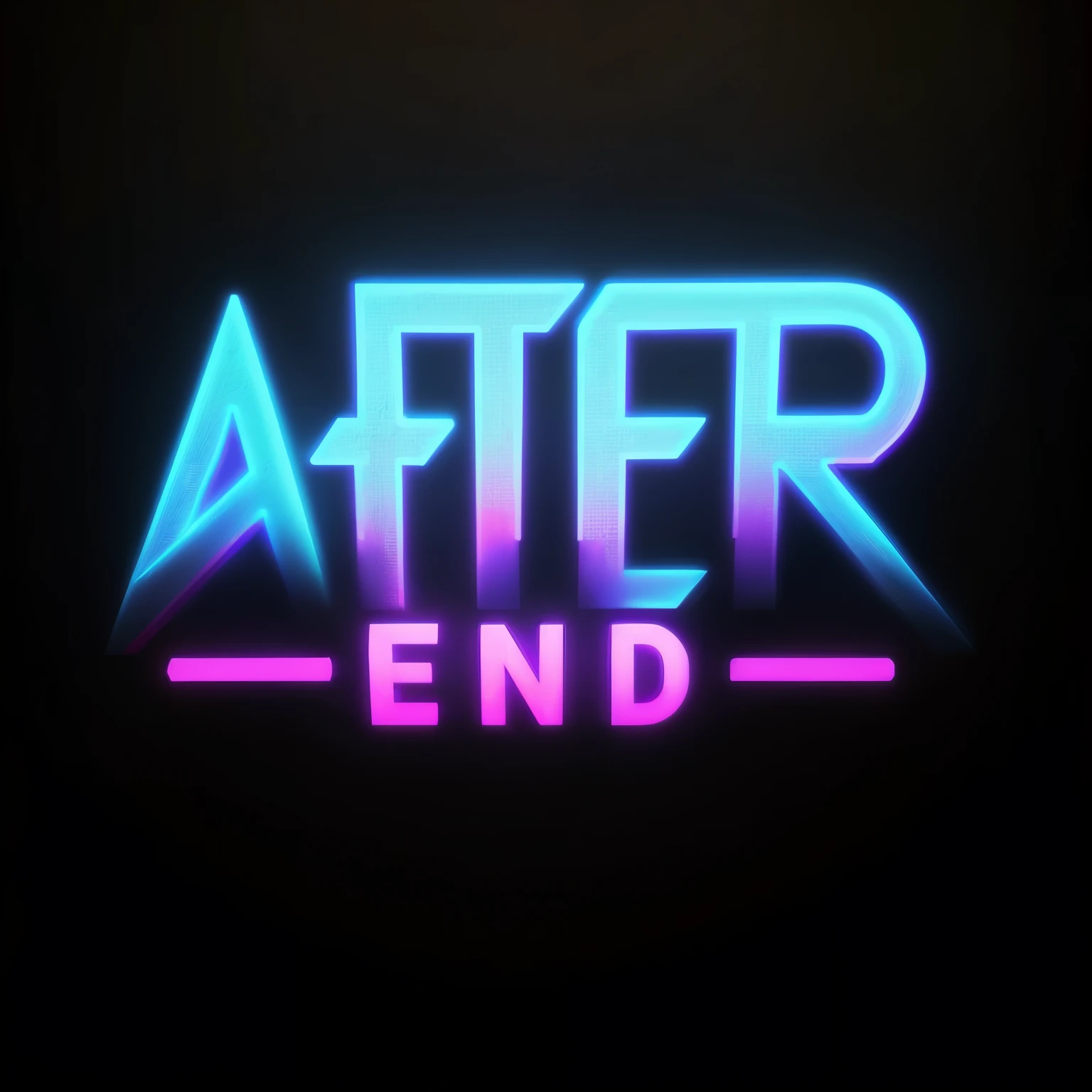 neon futuristic post-apocalyptic logo (best quality, highres, ultra-detailed), 3D rendering, glowing effects, sharp lines, sleek design, cyberpunk aesthetic, vivid colors, dark atmosphere