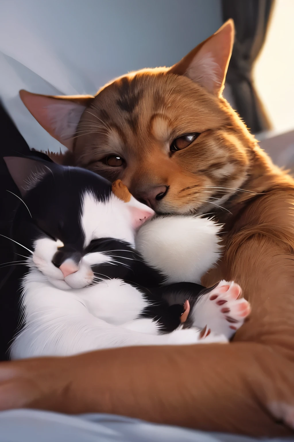 cachorro e gato juntos vetor